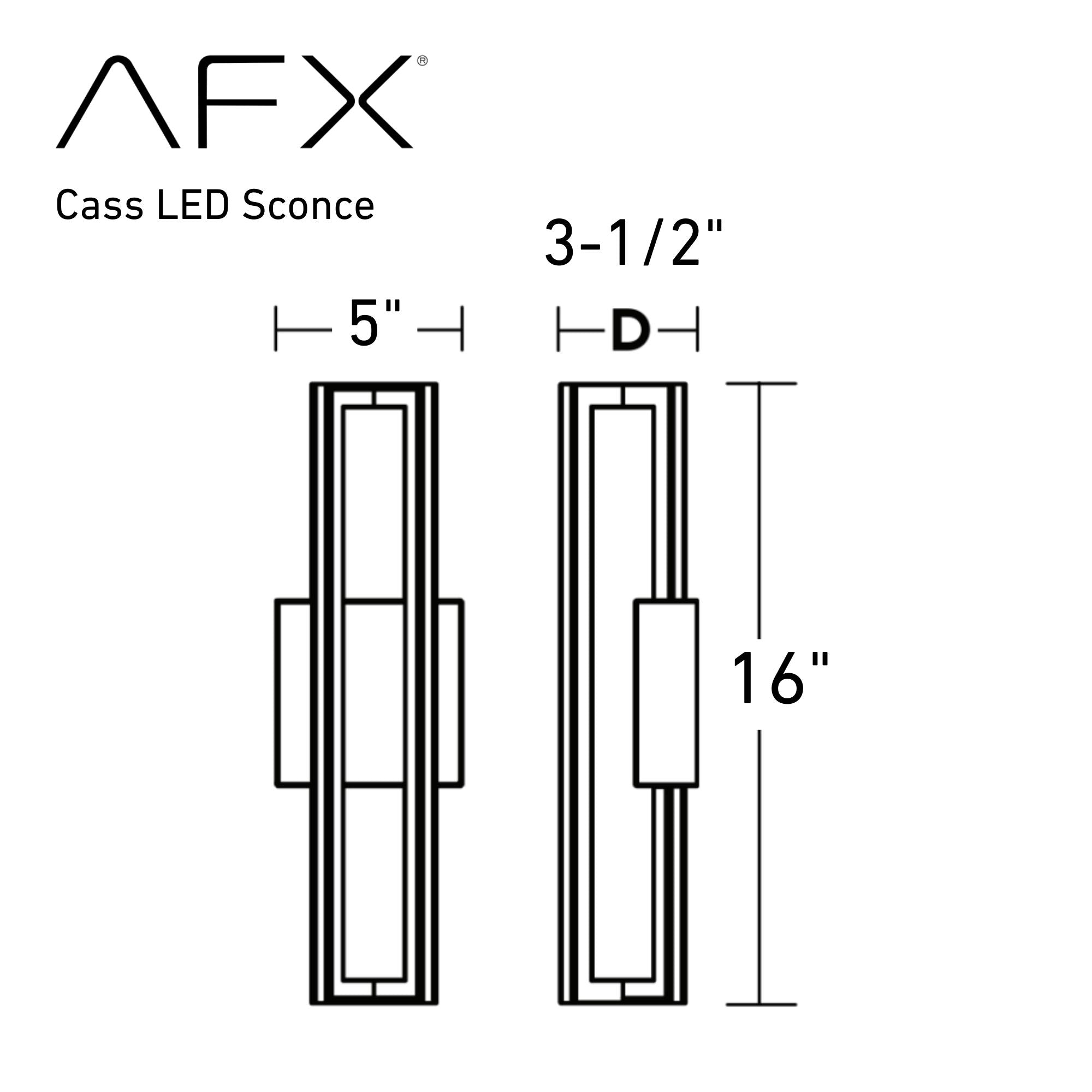 Cass 16" LED Wall Sconce, Satin Nickel Finish - Bees Lighting