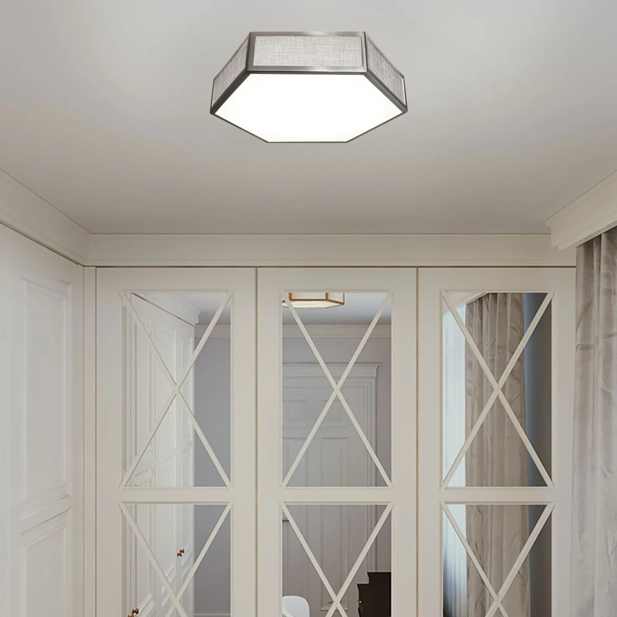 Clara 16" LED Flush Mount, Satin Nickel Finish - Bees Lighting