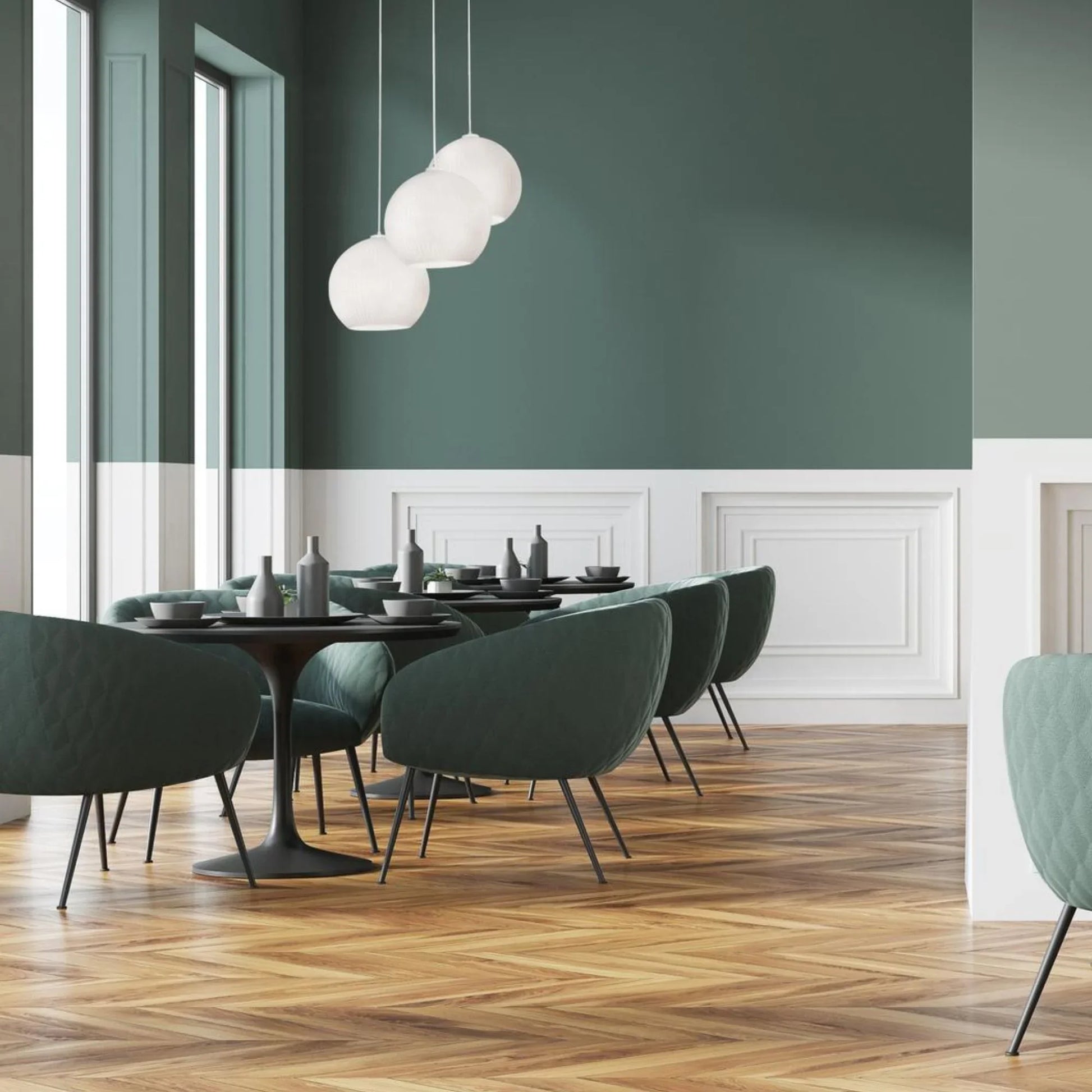 Cleo 48" Linear Pendant, White Finish - Bees Lighting