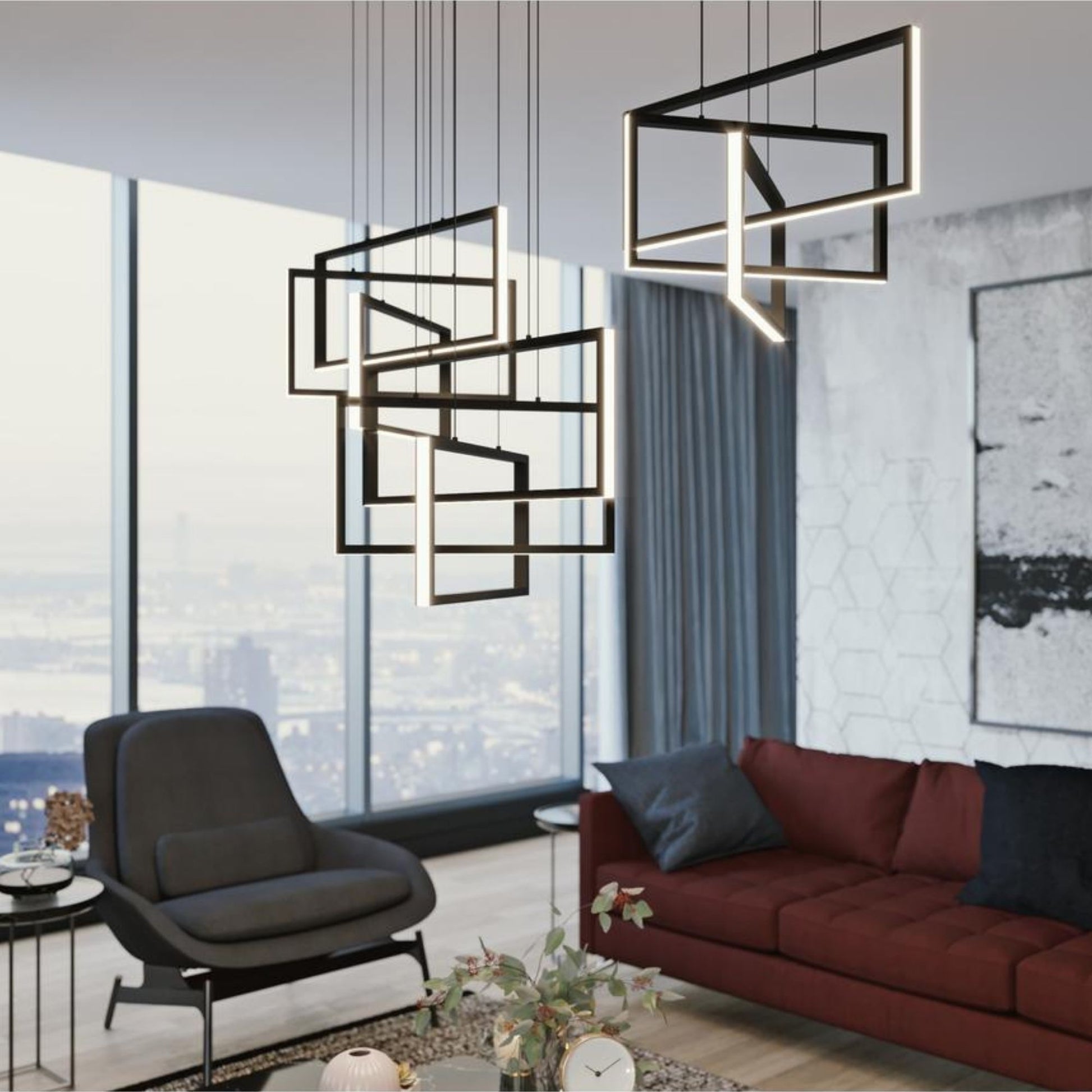 Cole 24" LED Pendant, Black Finish - Bees Lighting