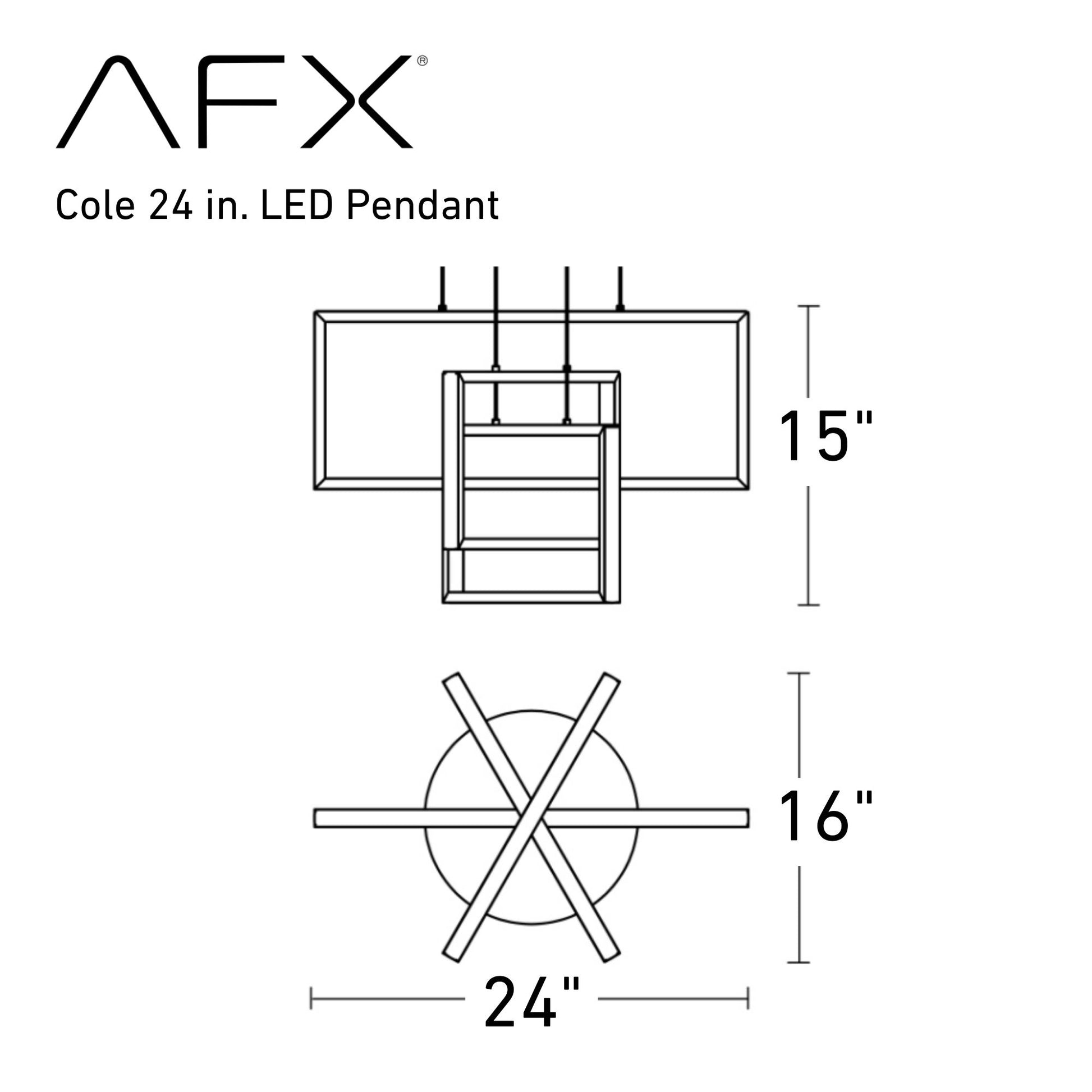 Cole 24" LED Pendant, Black Finish - Bees Lighting