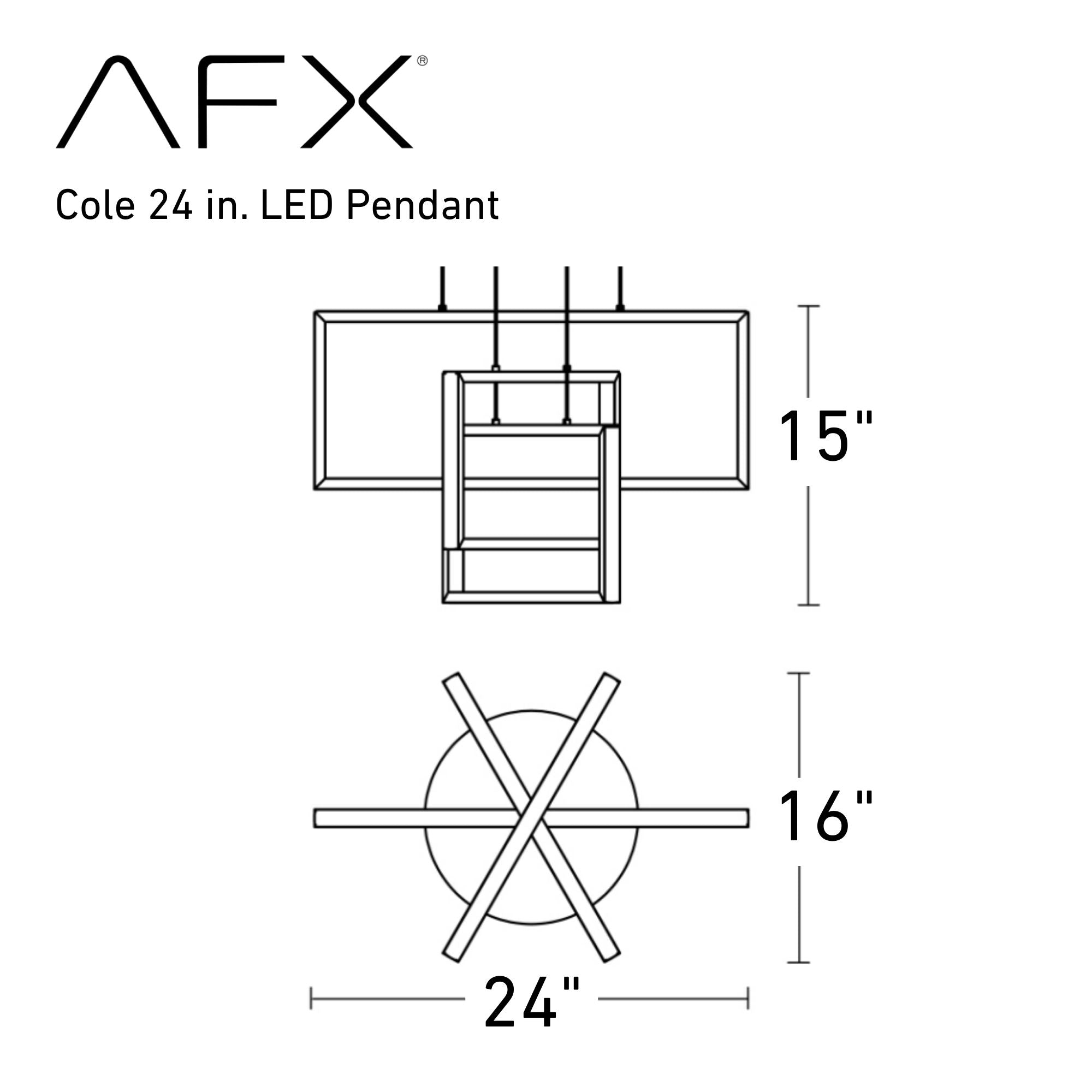 Cole 24" LED Pendant, Black Finish - Bees Lighting