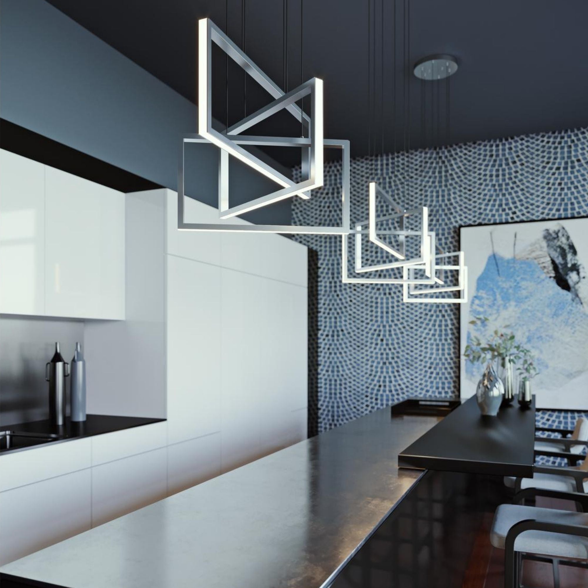 Cole 24" LED Pendant, Black Finish - Bees Lighting