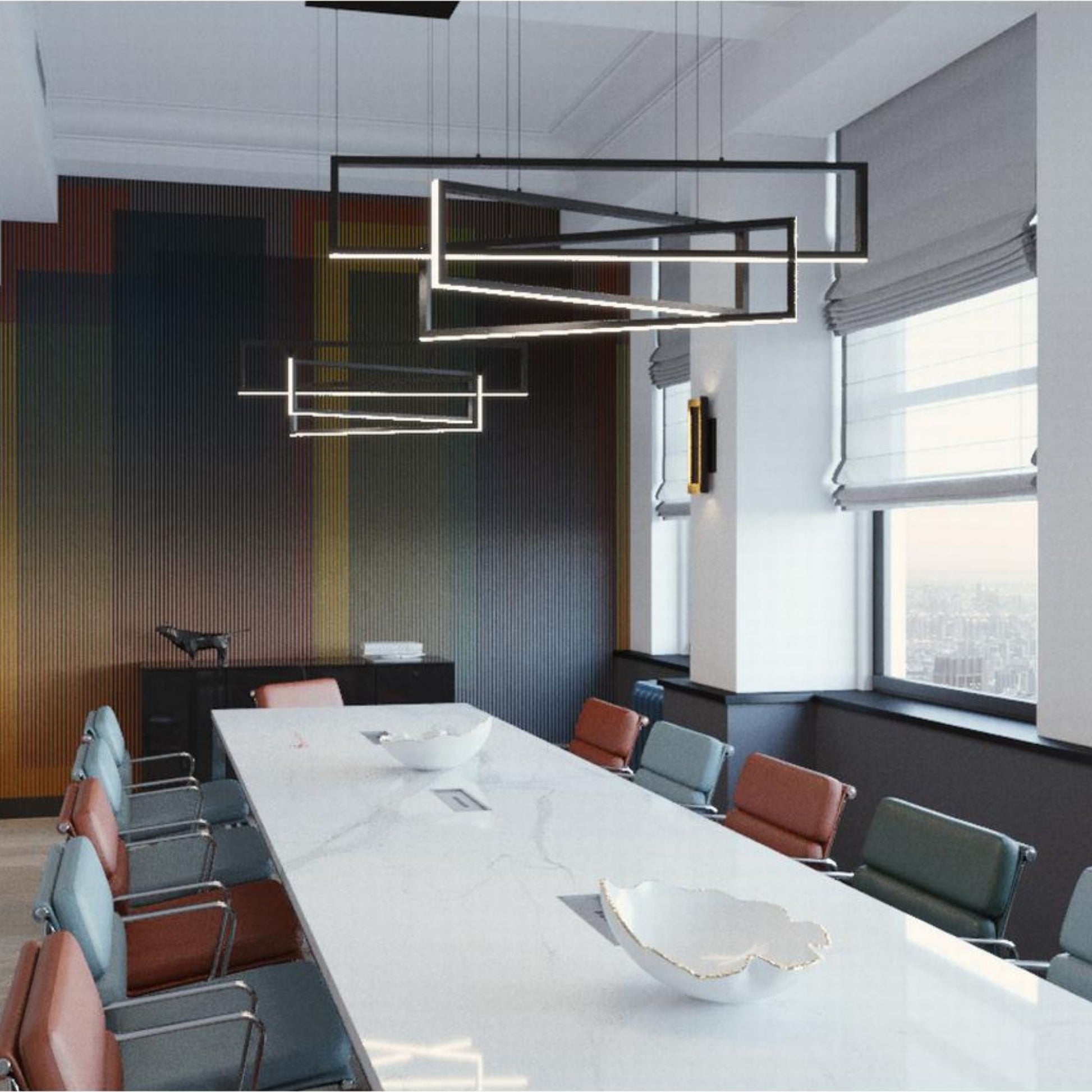 Cole 39" LED Pendant, Black Finish - Bees Lighting