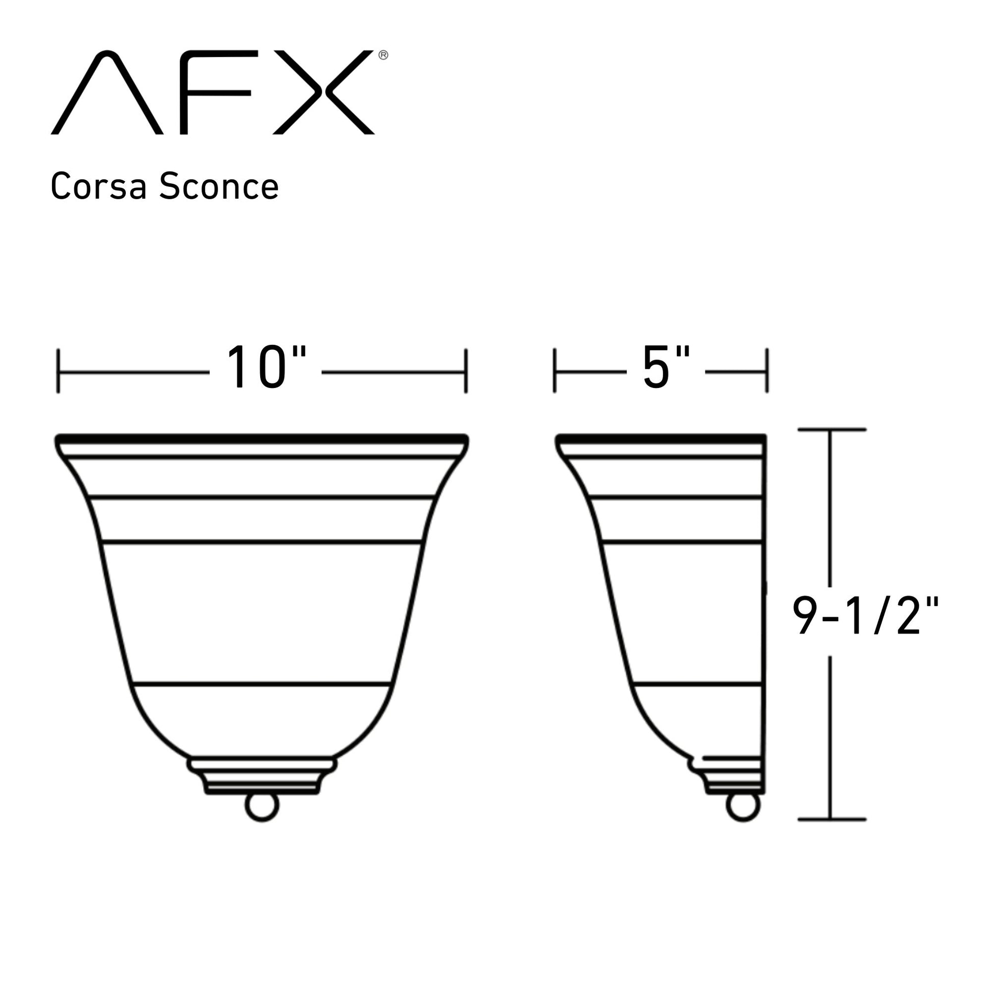 Corsa 10" Wall Sconce, Brushed Nickel Finish - Bees Lighting