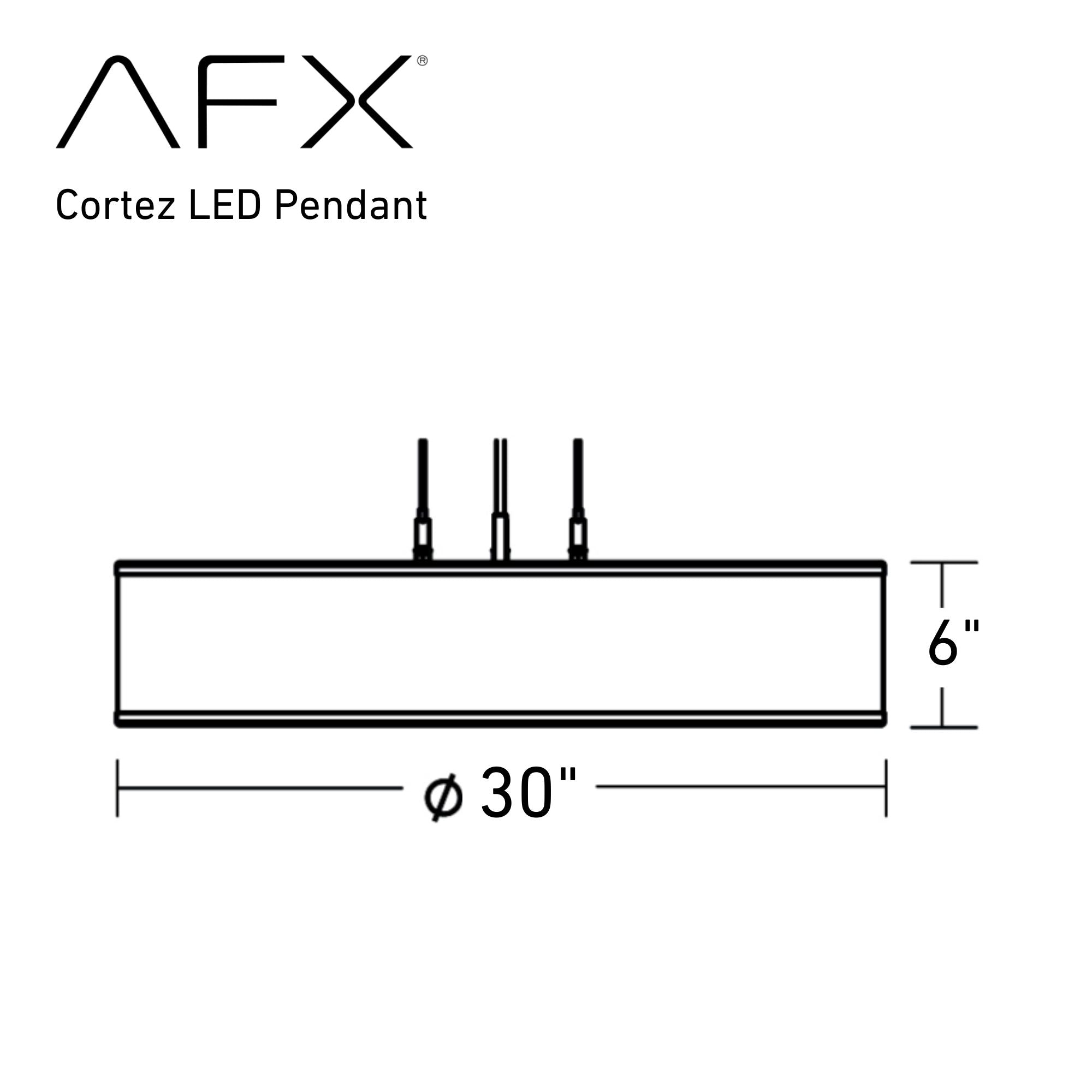 Cortez 30 in. LED Pendant Light Selectable CCT Satin Nickel finish - Bees Lighting