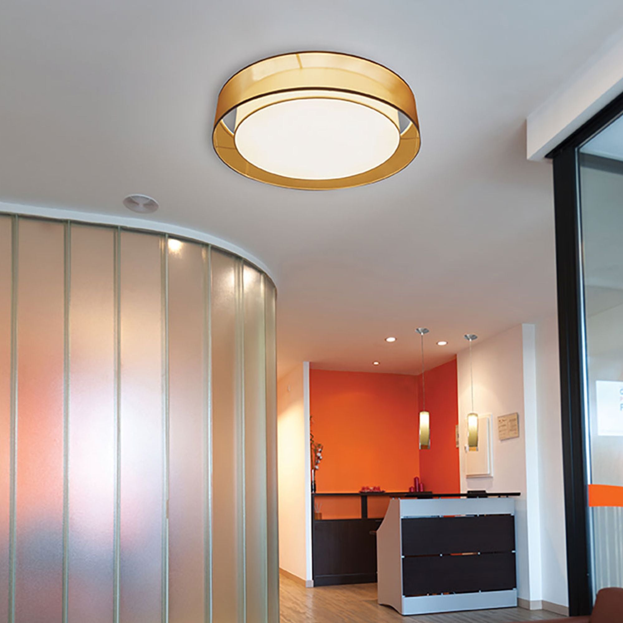 Cortez 30 in. LED Semi flush Mount Light Selectable CCT Satin Nickel finish - Bees Lighting