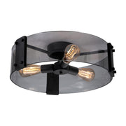 Dana 10'' 3-Light Semi Flush Mount Light, Black Finish - Bees Lighting