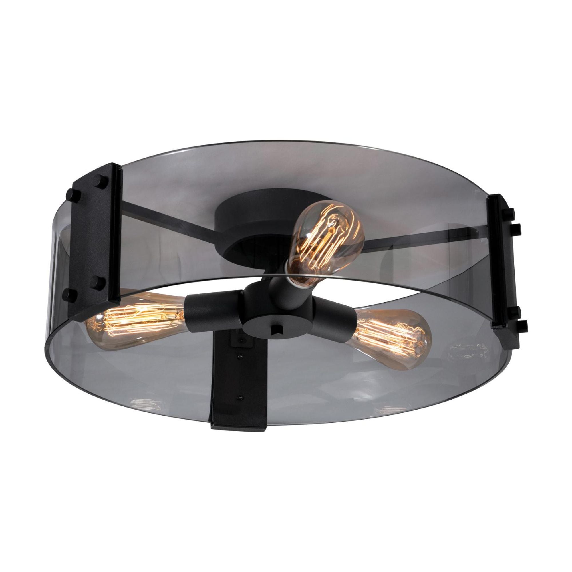 Dana 10'' 3-Light Semi Flush Mount Light, Black Finish - Bees Lighting