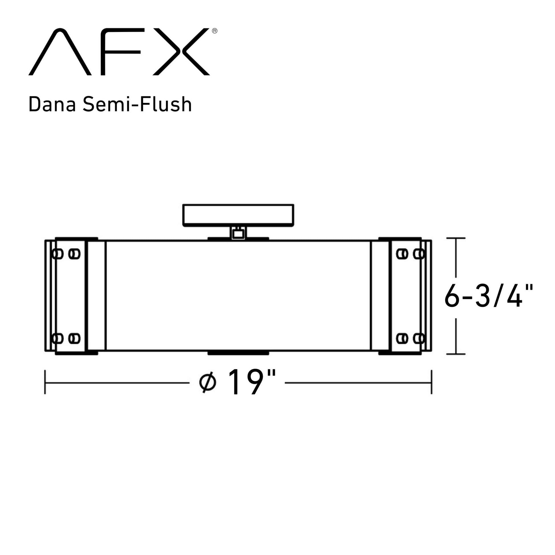 Dana 10'' 3-Light Semi Flush Mount Light, Black Finish - Bees Lighting