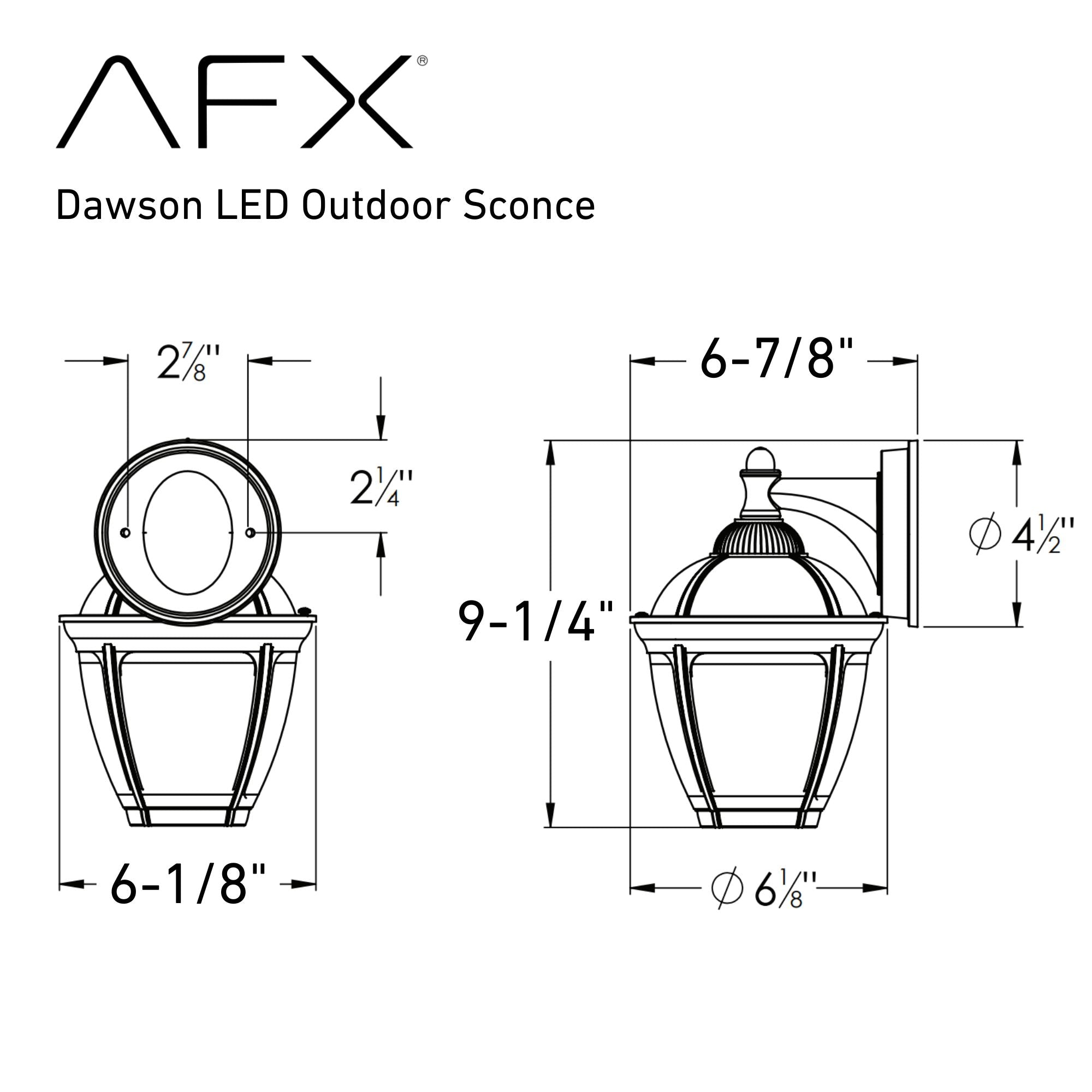 Dawson 9 in. LED Outdoor Wall Light 3000K Black Finish - Bees Lighting