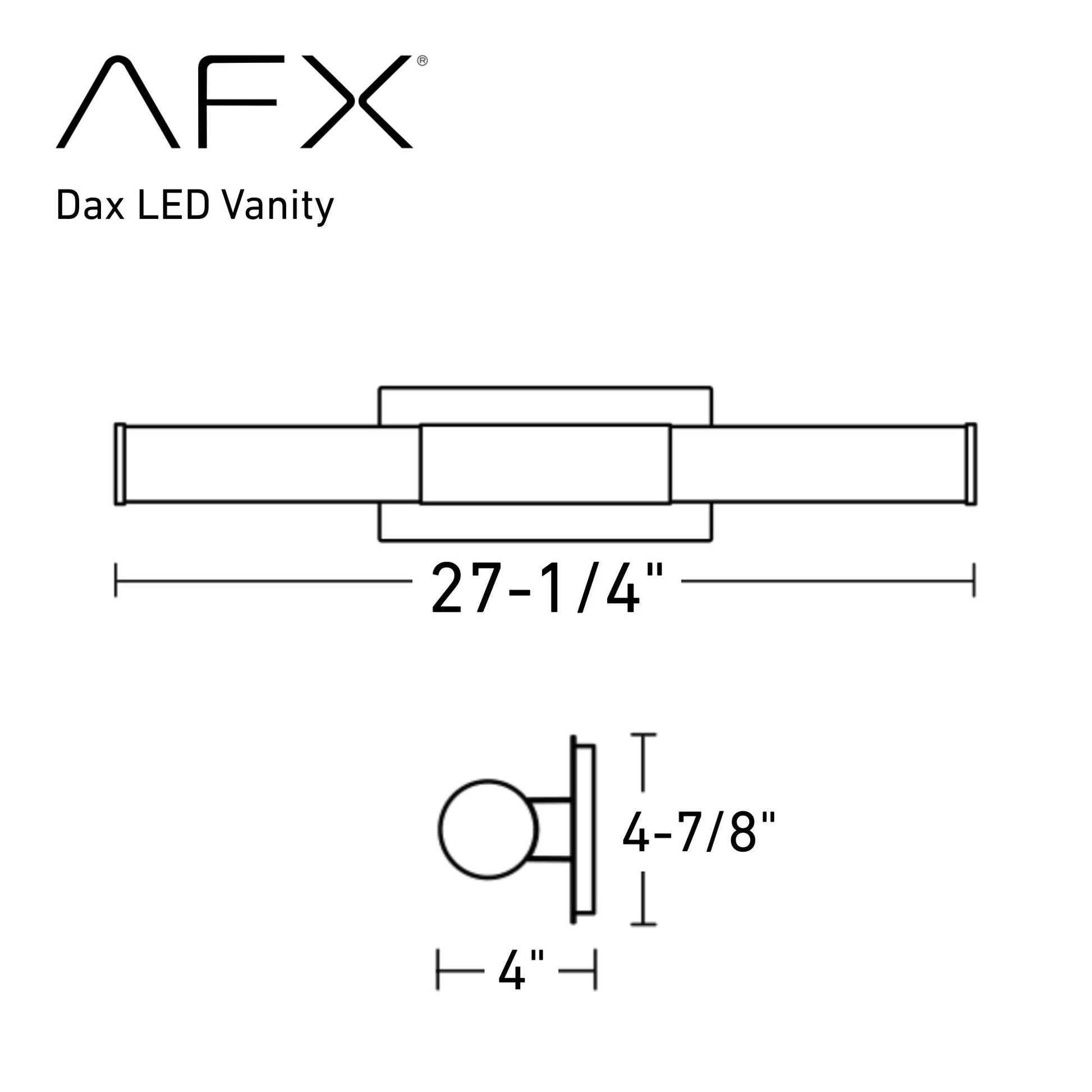 Dax 27" LED Vanity, Satin Nickel Finish - Bees Lighting