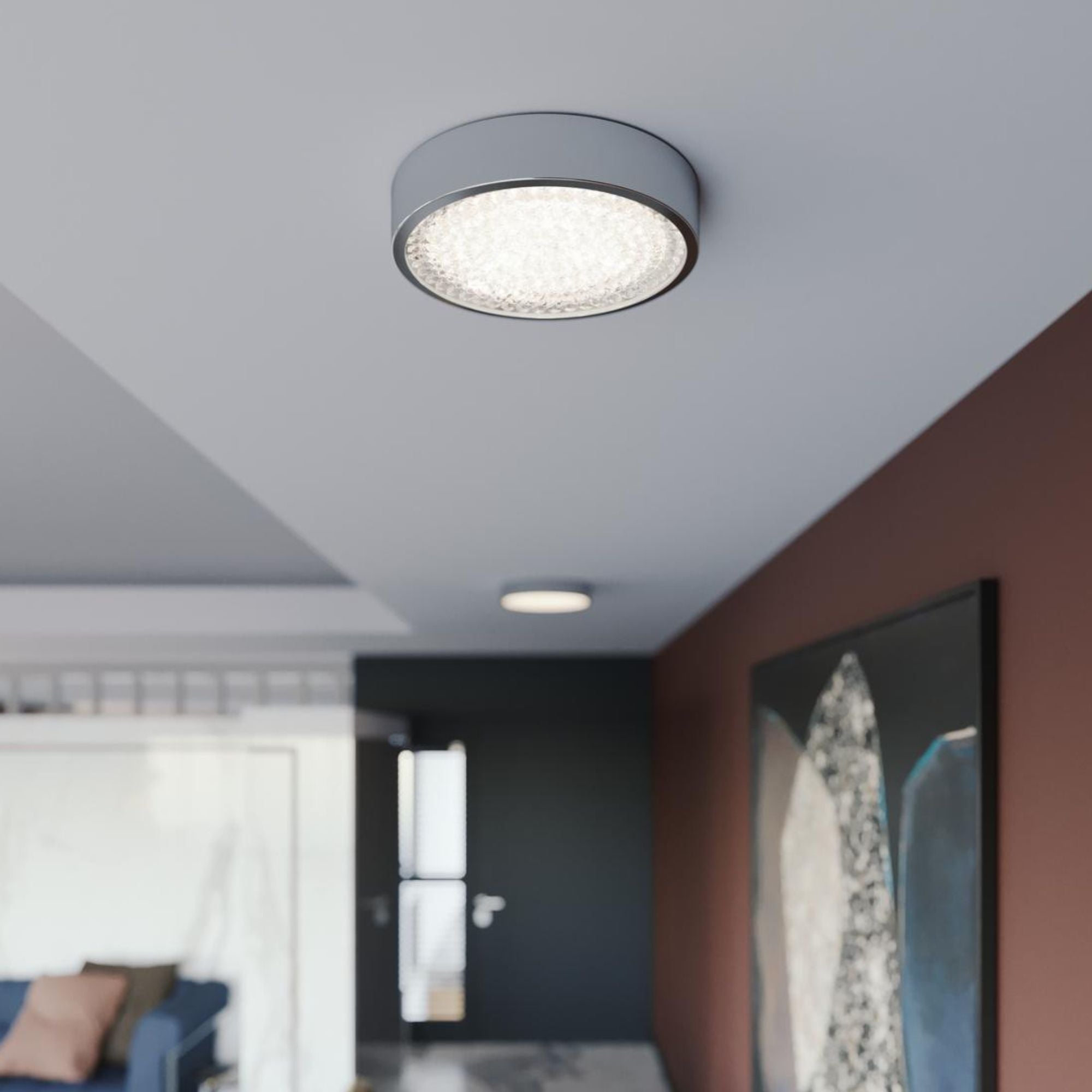 Diamonds 13" LED Flush Mount, Polished Chrome Finish