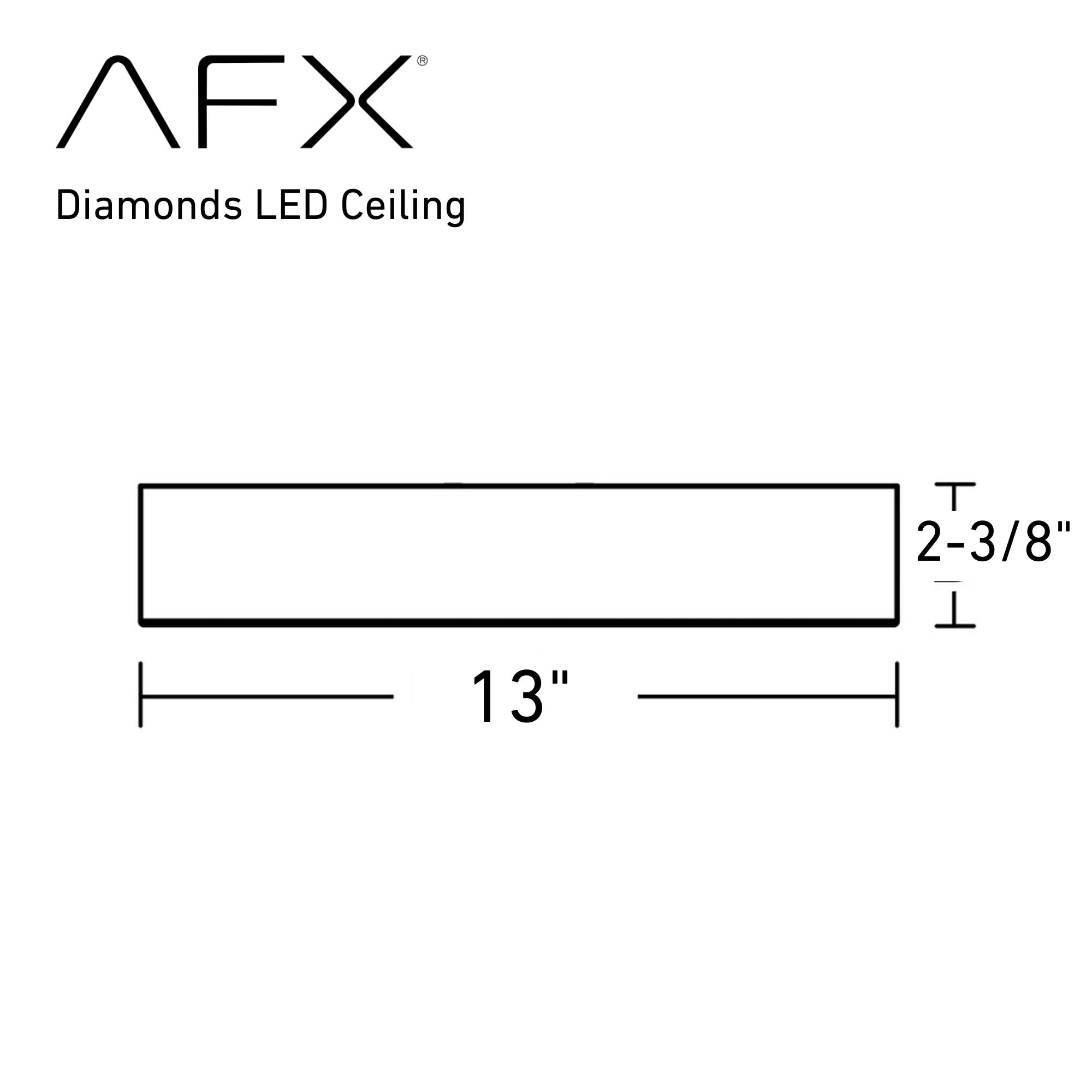 Diamonds 13" LED Flush Mount, Polished Chrome Finish