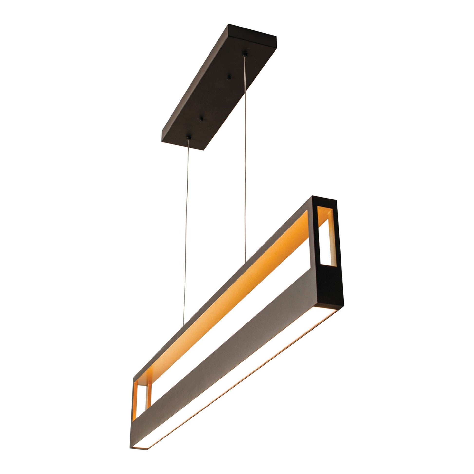 Echo 45" LED Linear Pendant, Black and Gold Finish - Bees Lighting