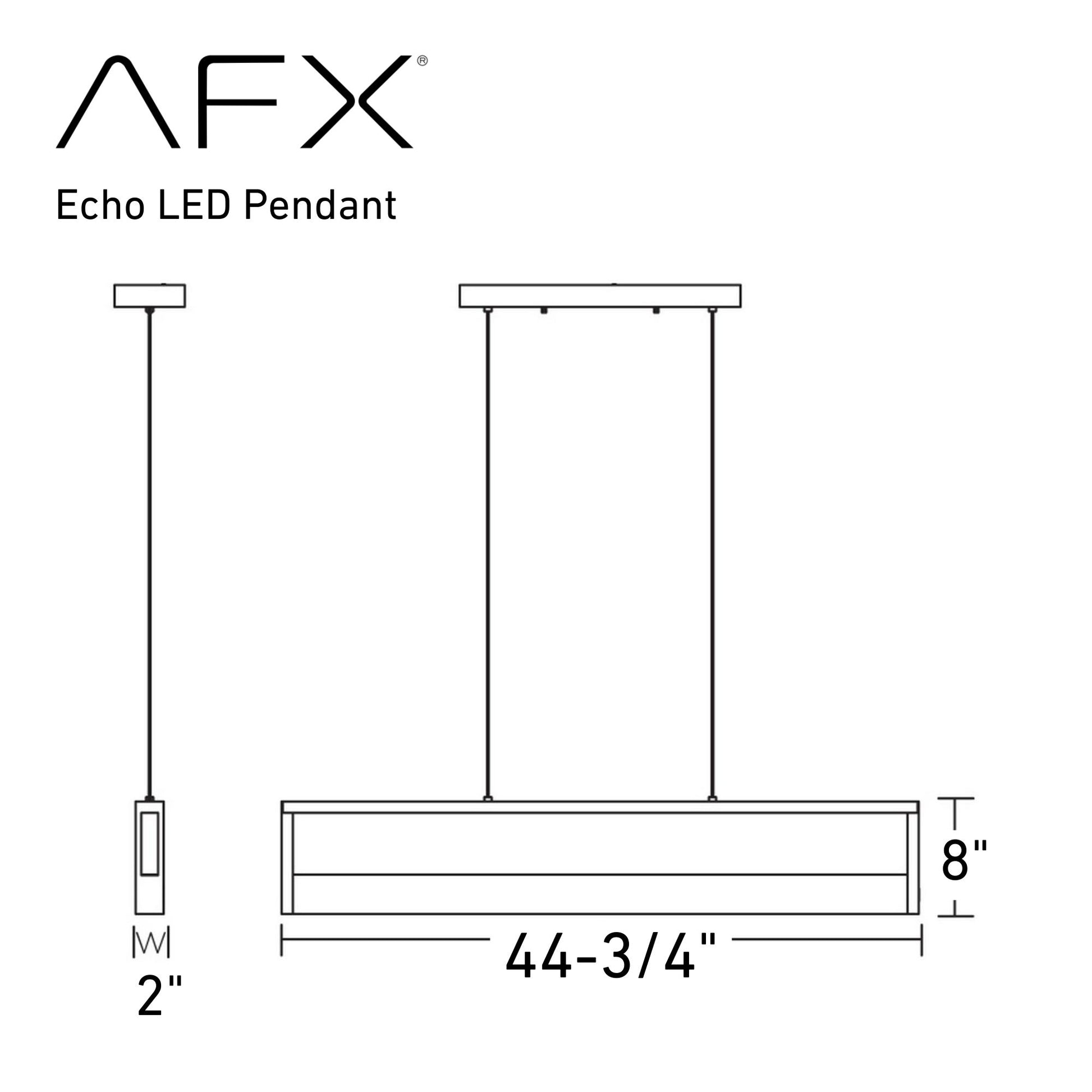 Echo 45" LED Linear Pendant, White Finish - Bees Lighting