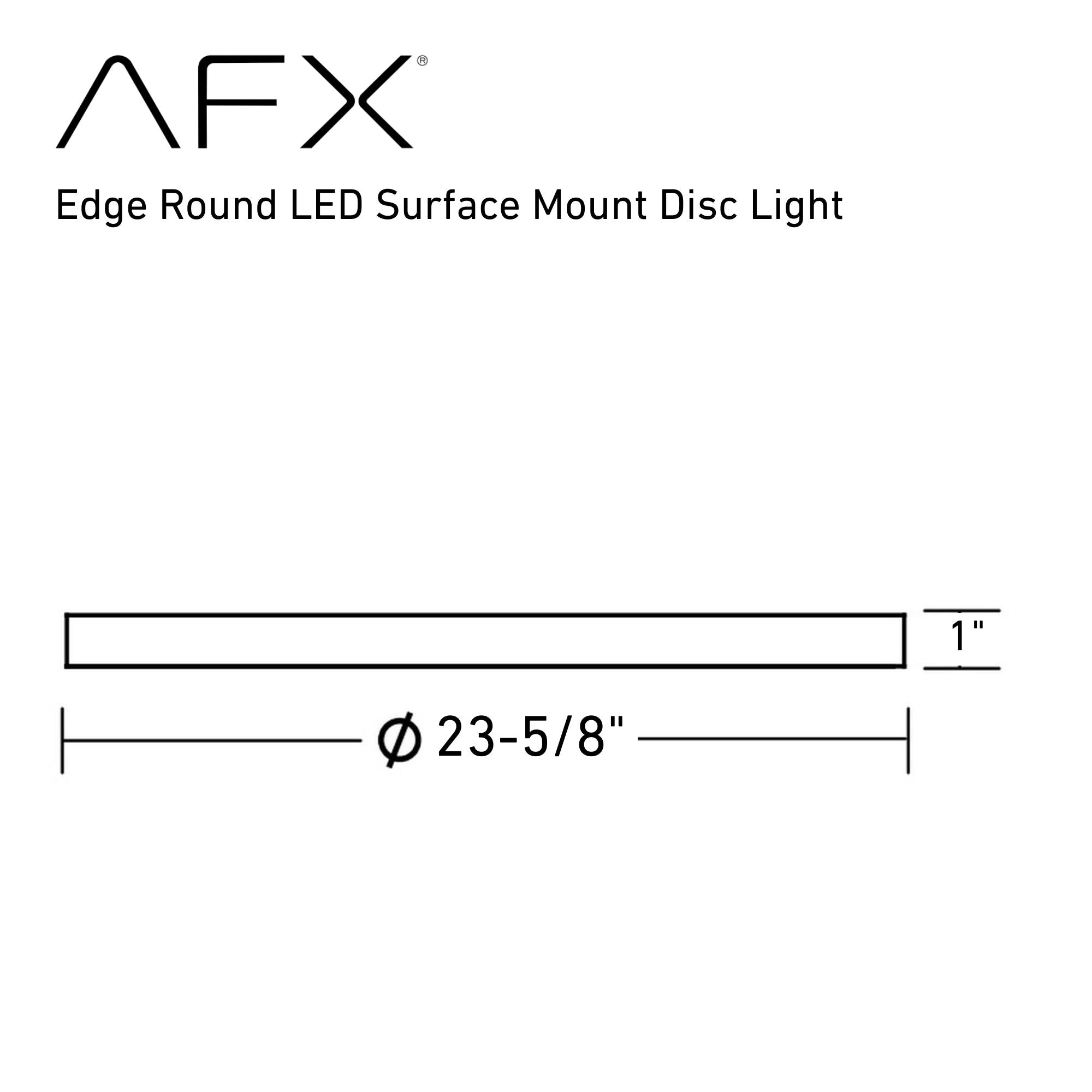 Edge Round Large 24" LED Flush Mount, 3CCT, Black Finish, 120V
