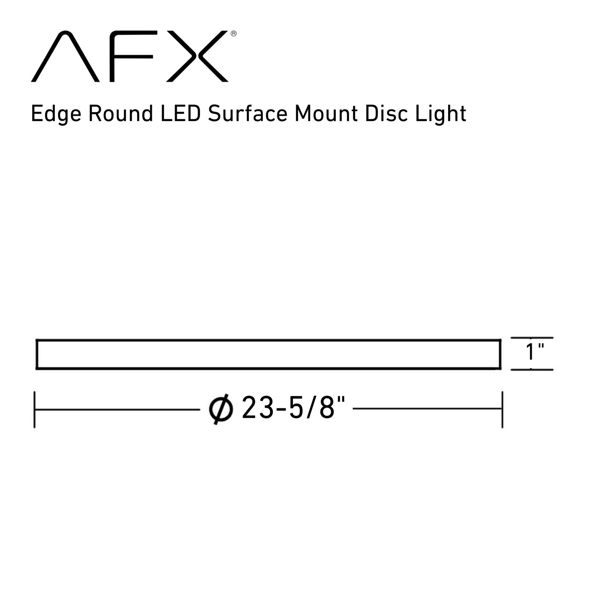 Edge Round Large 24" LED Flush Mount, Black Finish, 120-277V - Bees Lighting