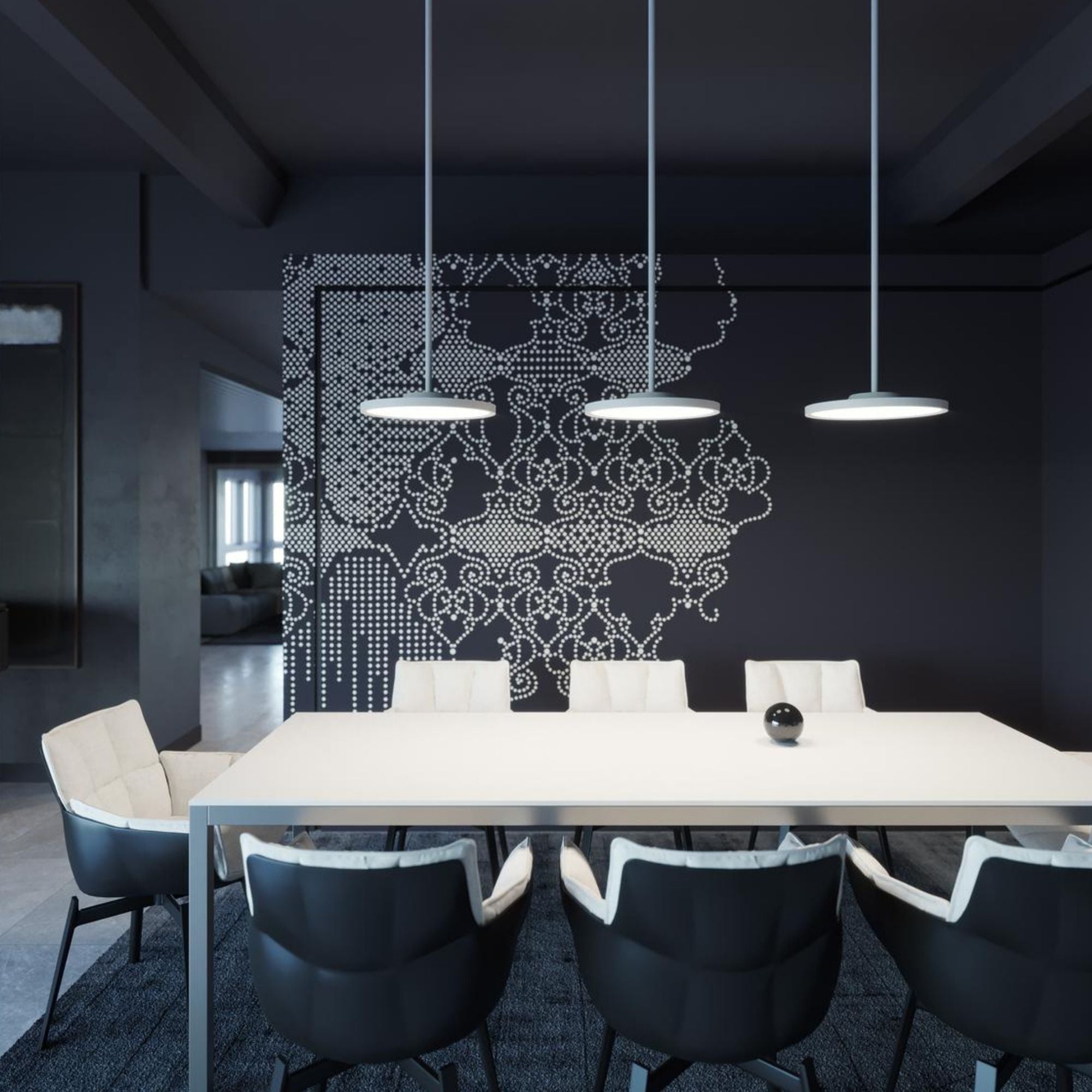 Edge Round 16 In. LED Pendant Light 120V White Finish - Bees Lighting