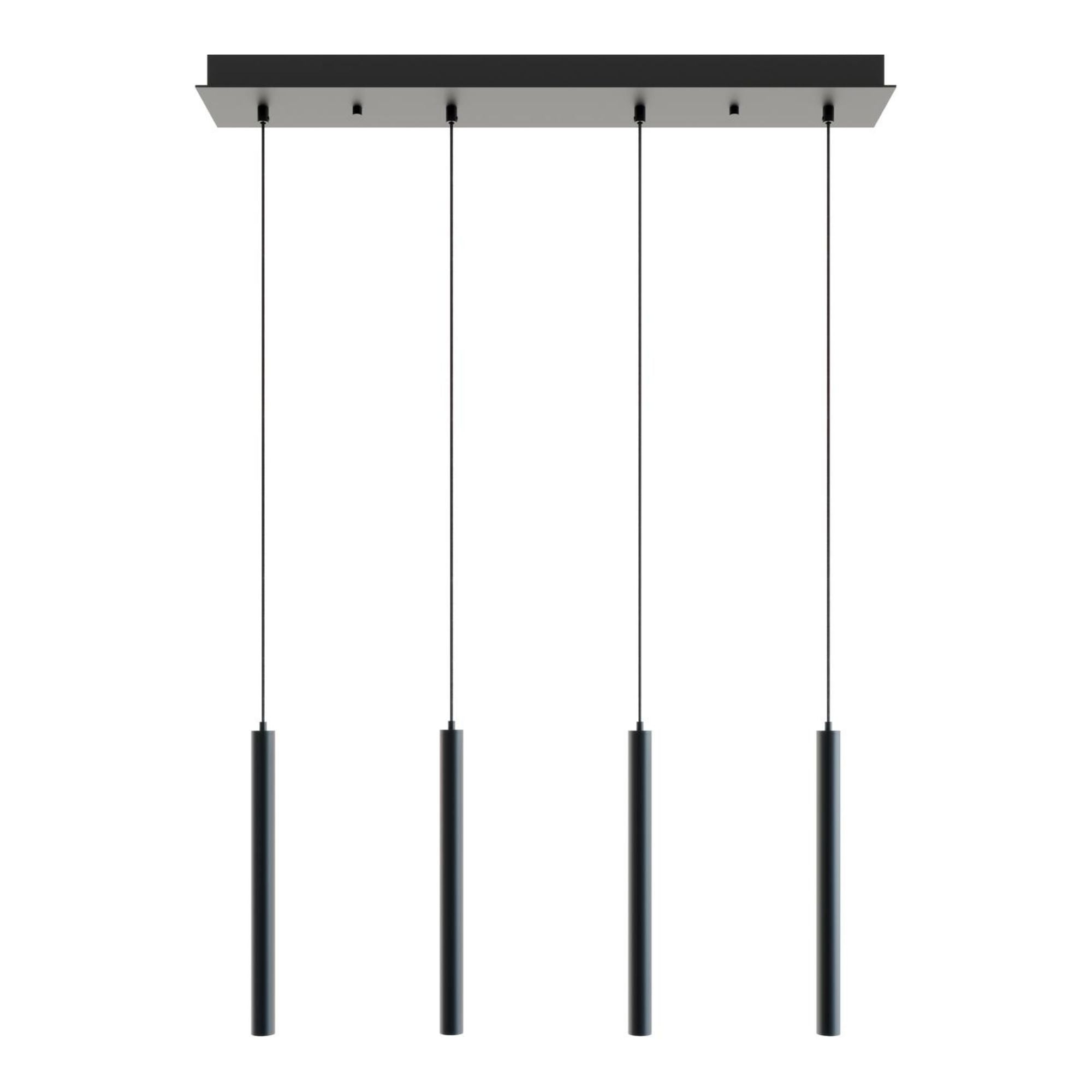 Eli 4 Lights 36 In. LED Pendant Light Black Finish - Bees Lighting
