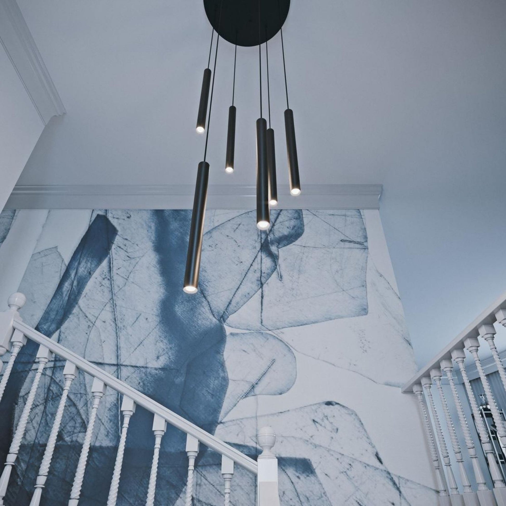 Eli 18" LED Multi-Port Pendant, Satin Brass Finish - Bees Lighting