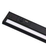 Elena 32-Inch LED Under Cabinet Light with USB Charging Ports, Black