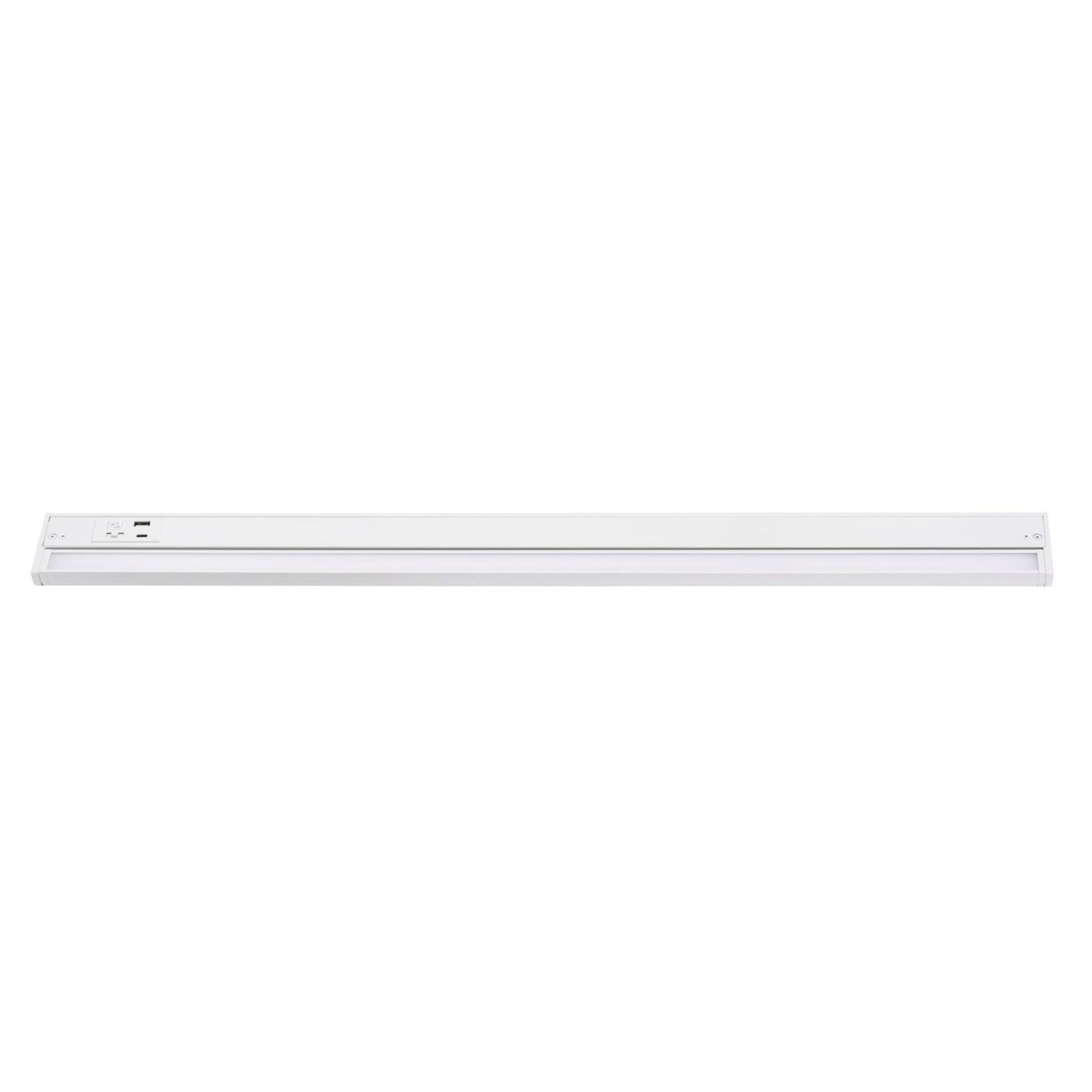Elena 32-Inch LED Under Cabinet Light with USB Charging Ports, White - Bees Lighting