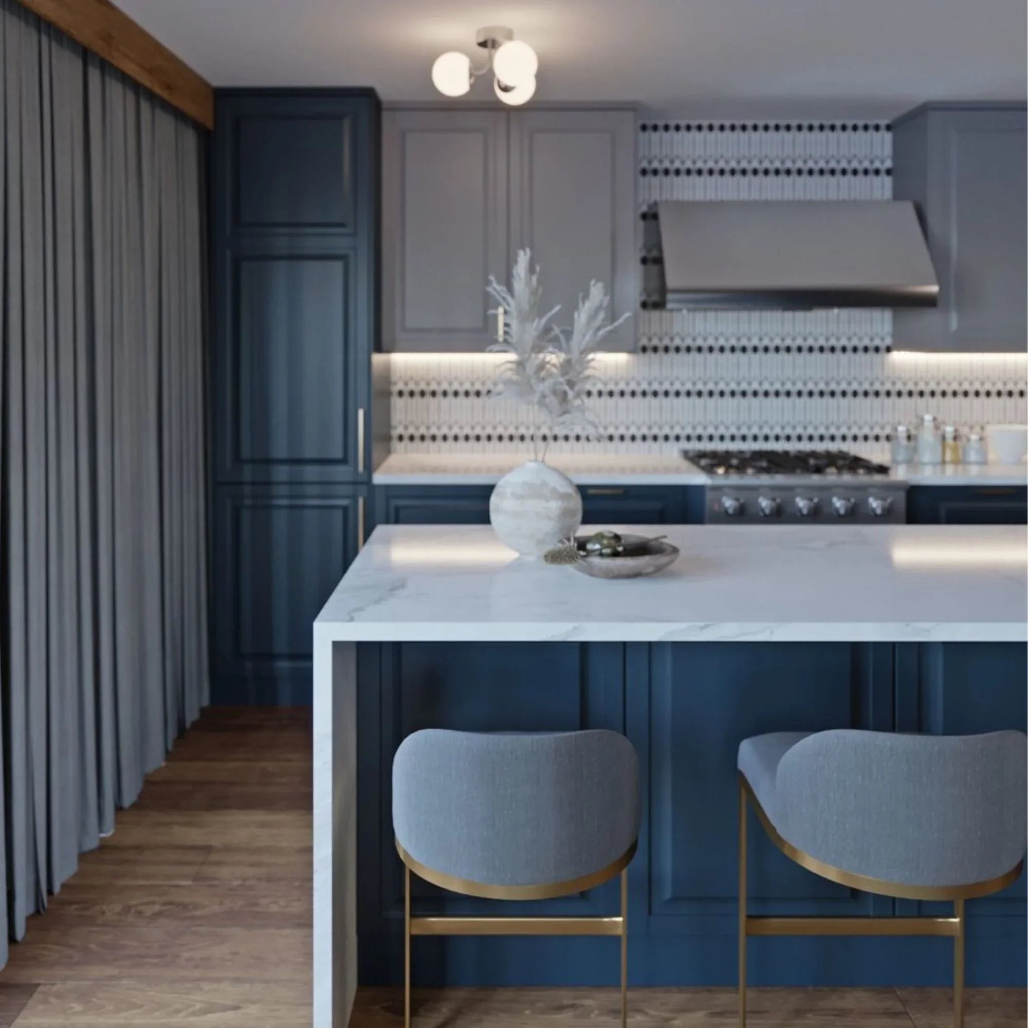 Elena 40-Inch LED Under Cabinet Light with USB Charging Ports, White