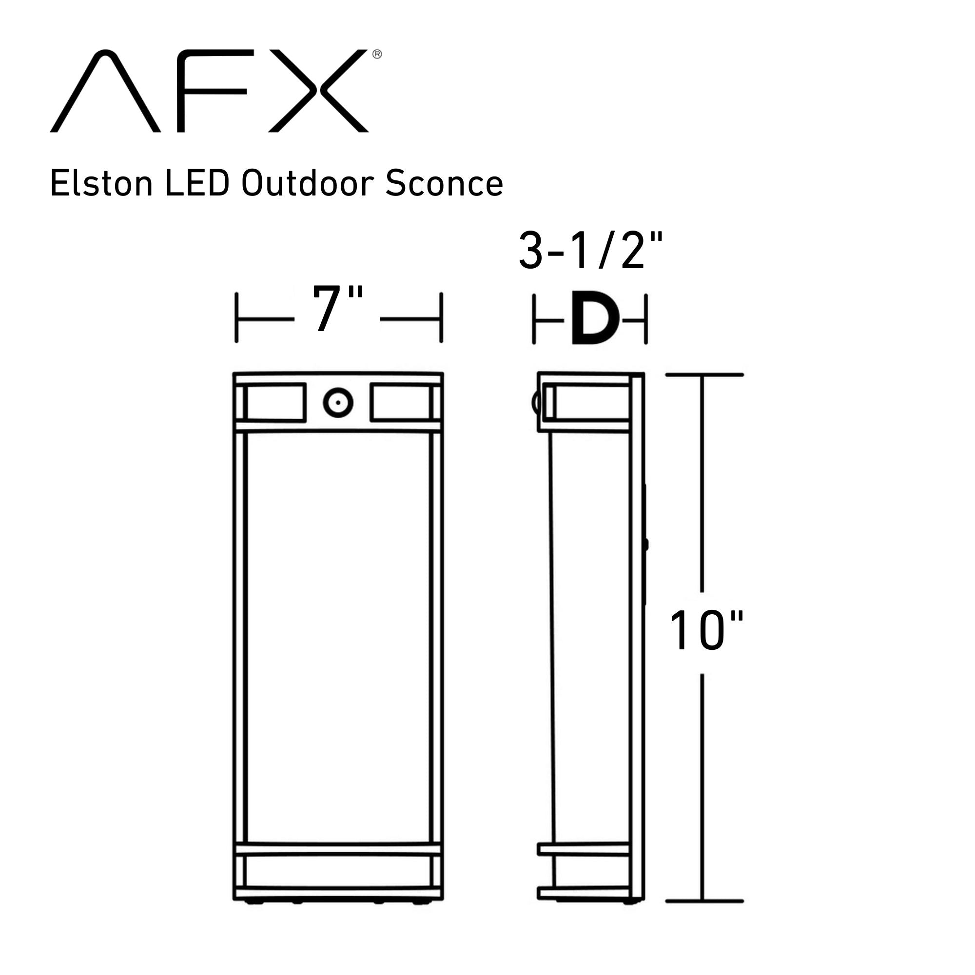 Elston 10 in. LED Outdoor Wall Sconce Black Finish - Bees Lighting