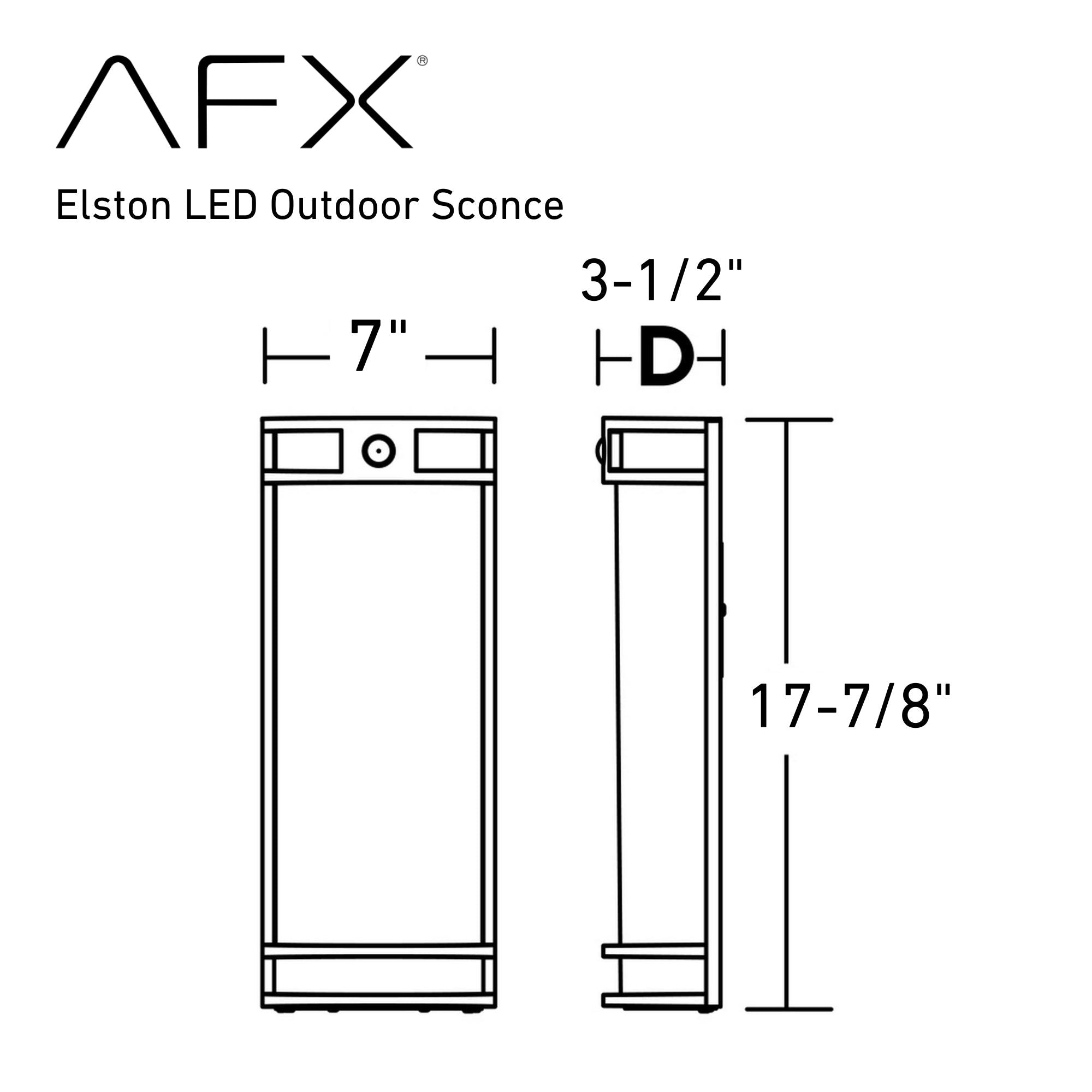 Elston 18 in. LED Outdoor Wall Sconce Black Finish - Bees Lighting
