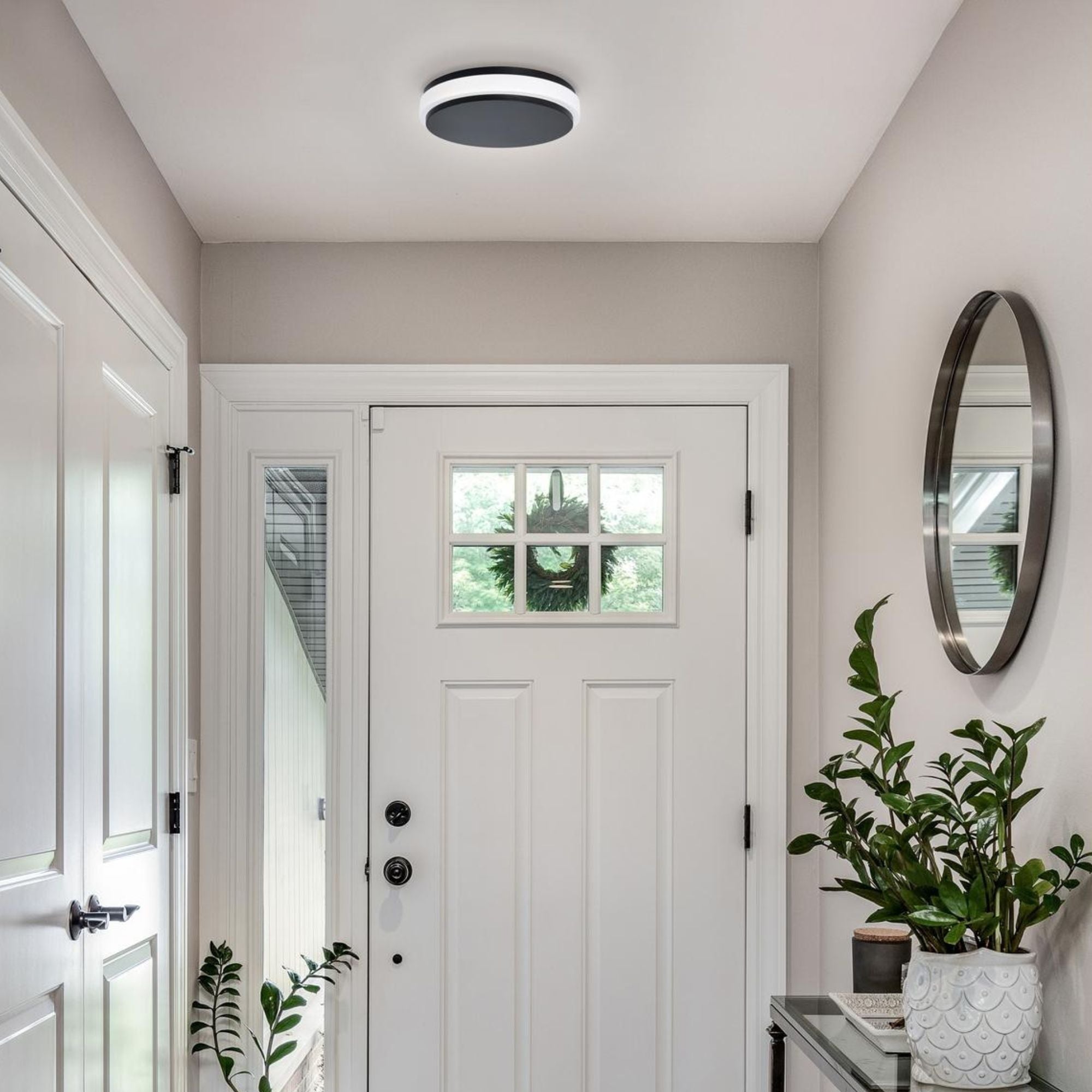 Eris 14" LED Flush Mount, 5CCT, Black Finish
