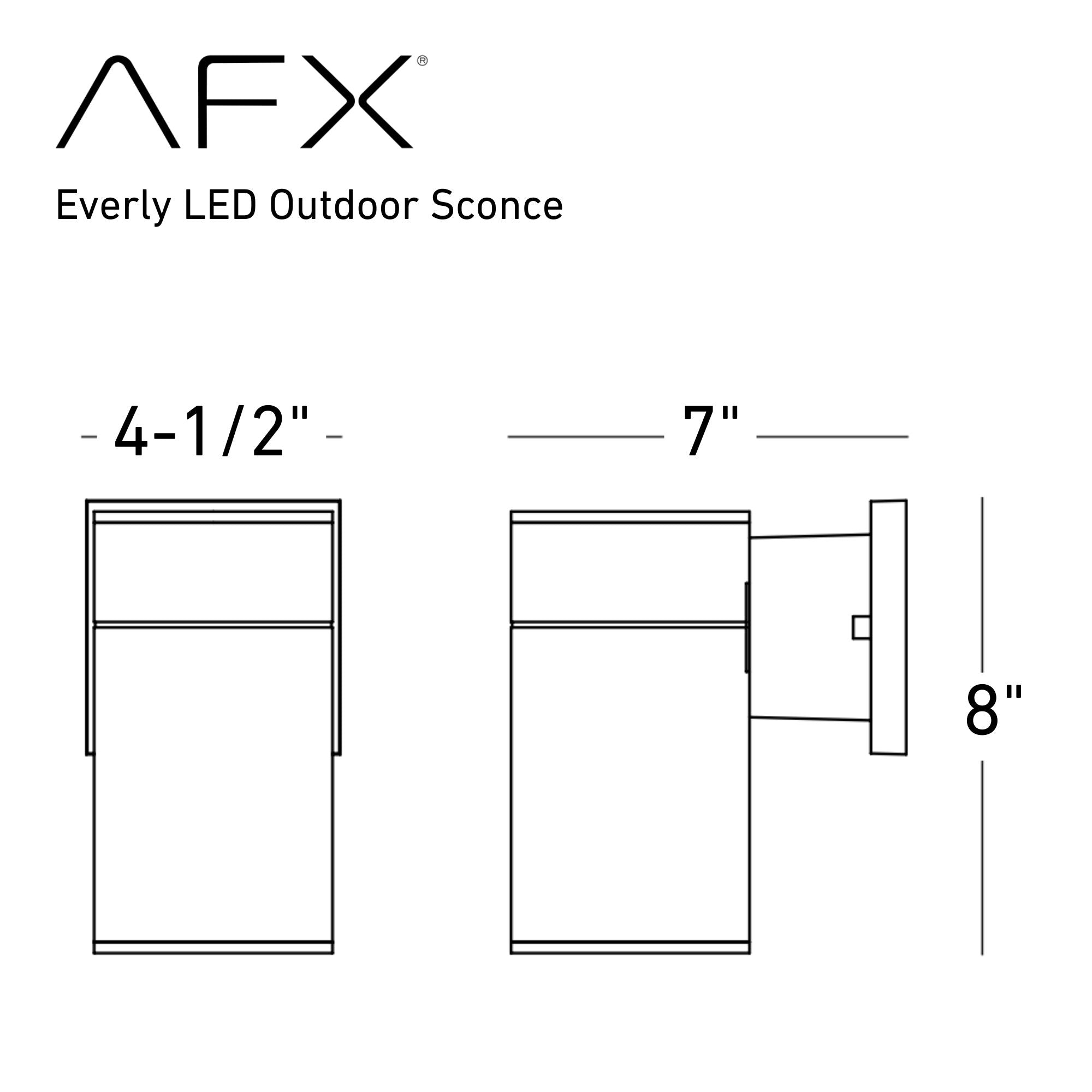 Everly 8 in. LED Outdoor Wall Light 120-277V, Selectable CCT Black - Bees Lighting