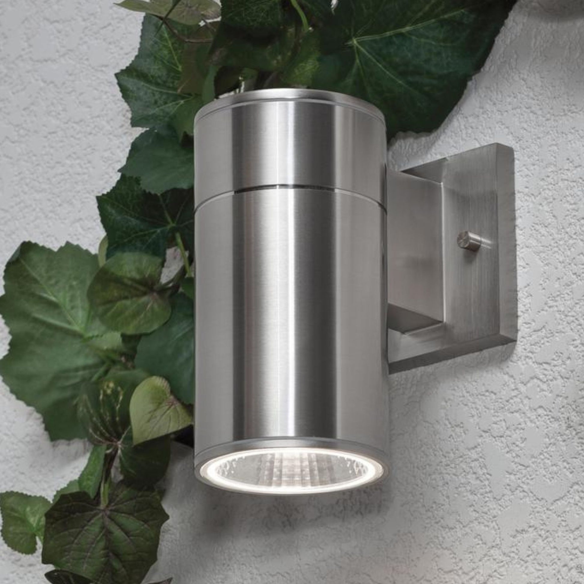 LED Outdoor Cylinder Wall Light, 12W, 1000lm, 30K/35K/40K, 120-277V, Satin - Bees Lighting