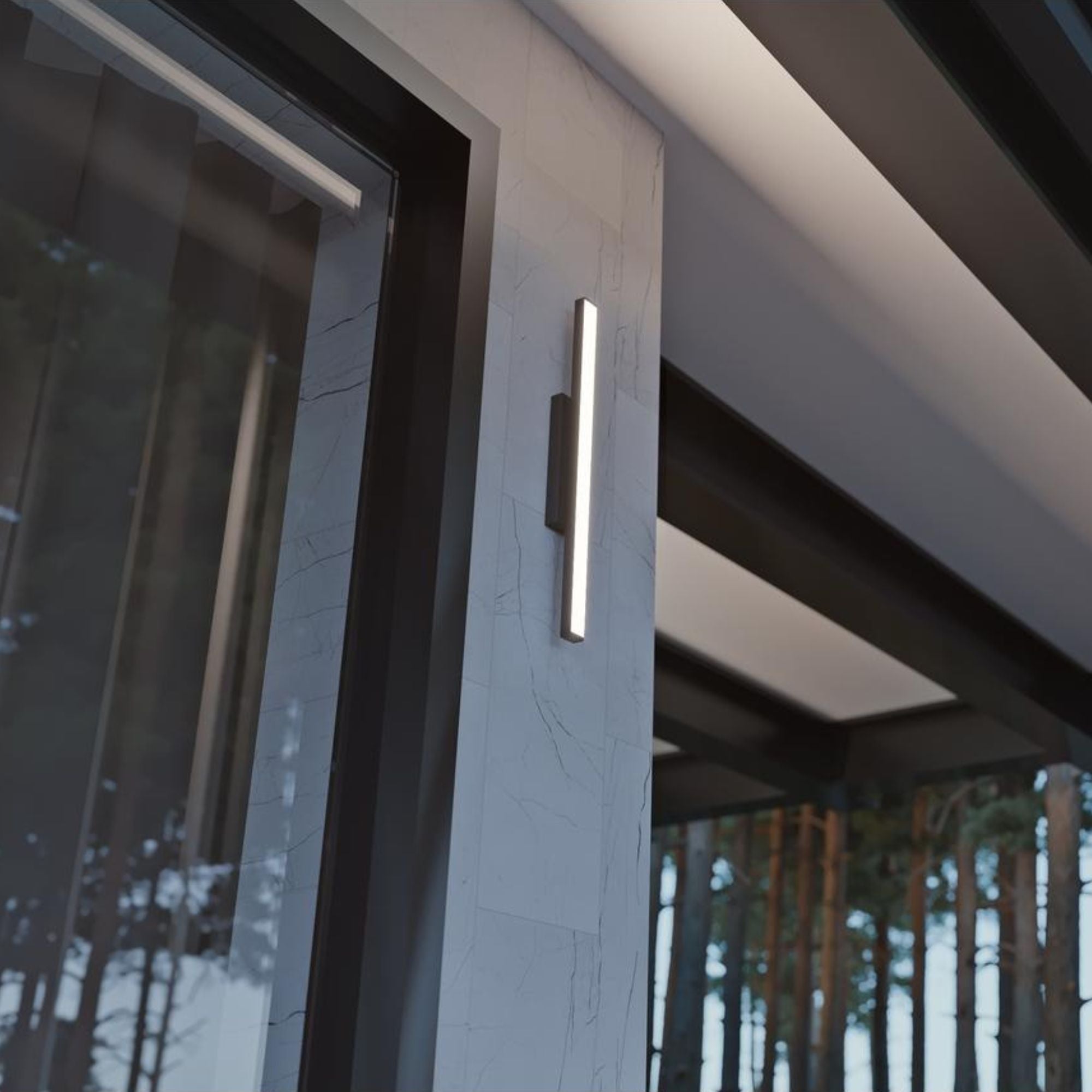 Gale 18 in. LED Outdoor Wall Sconce 800 lumens 3000K Textured Black Finish - Bees Lighting