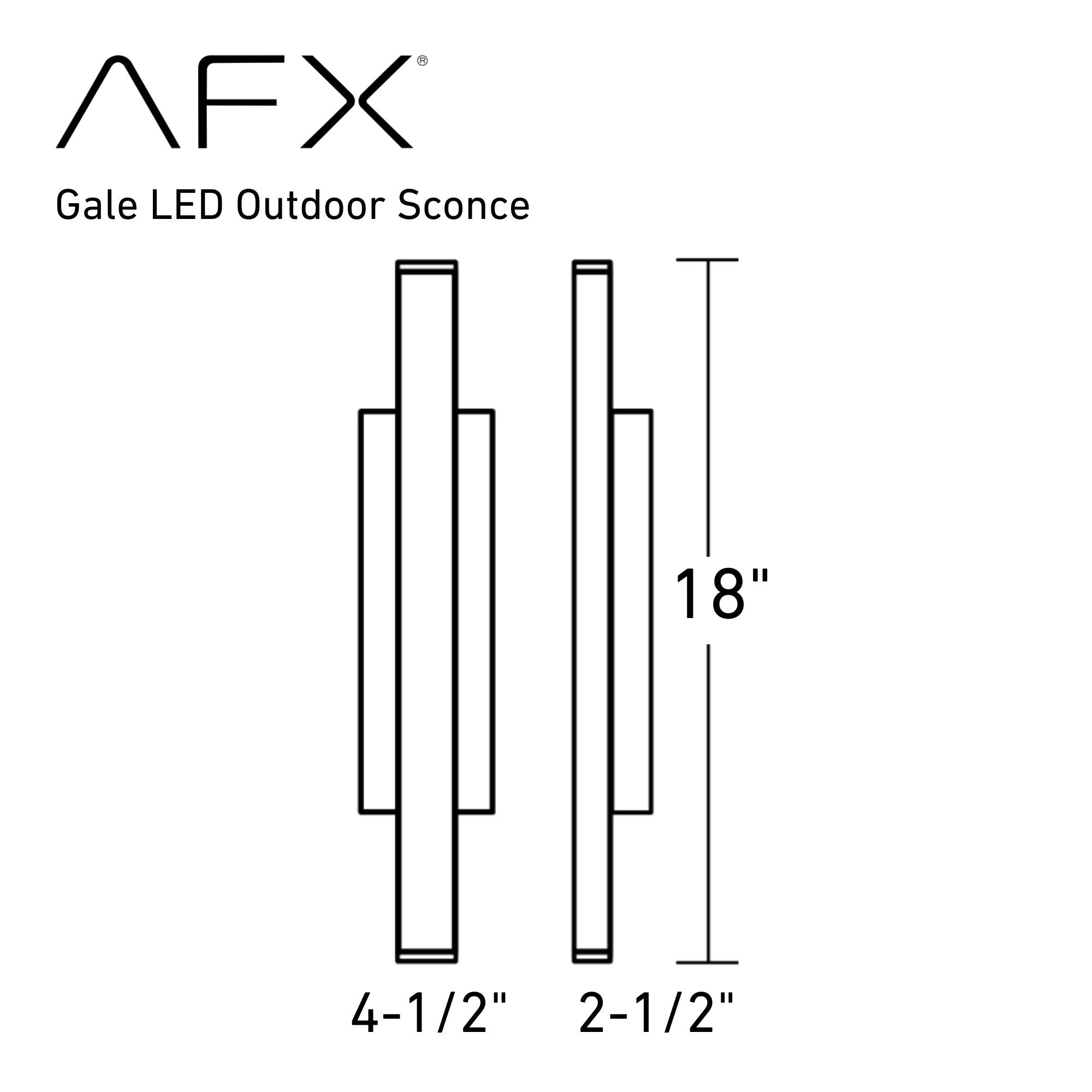 Gale 18 in. LED Outdoor Wall Sconce 800 lumens 3000K Gray Finish - Bees Lighting