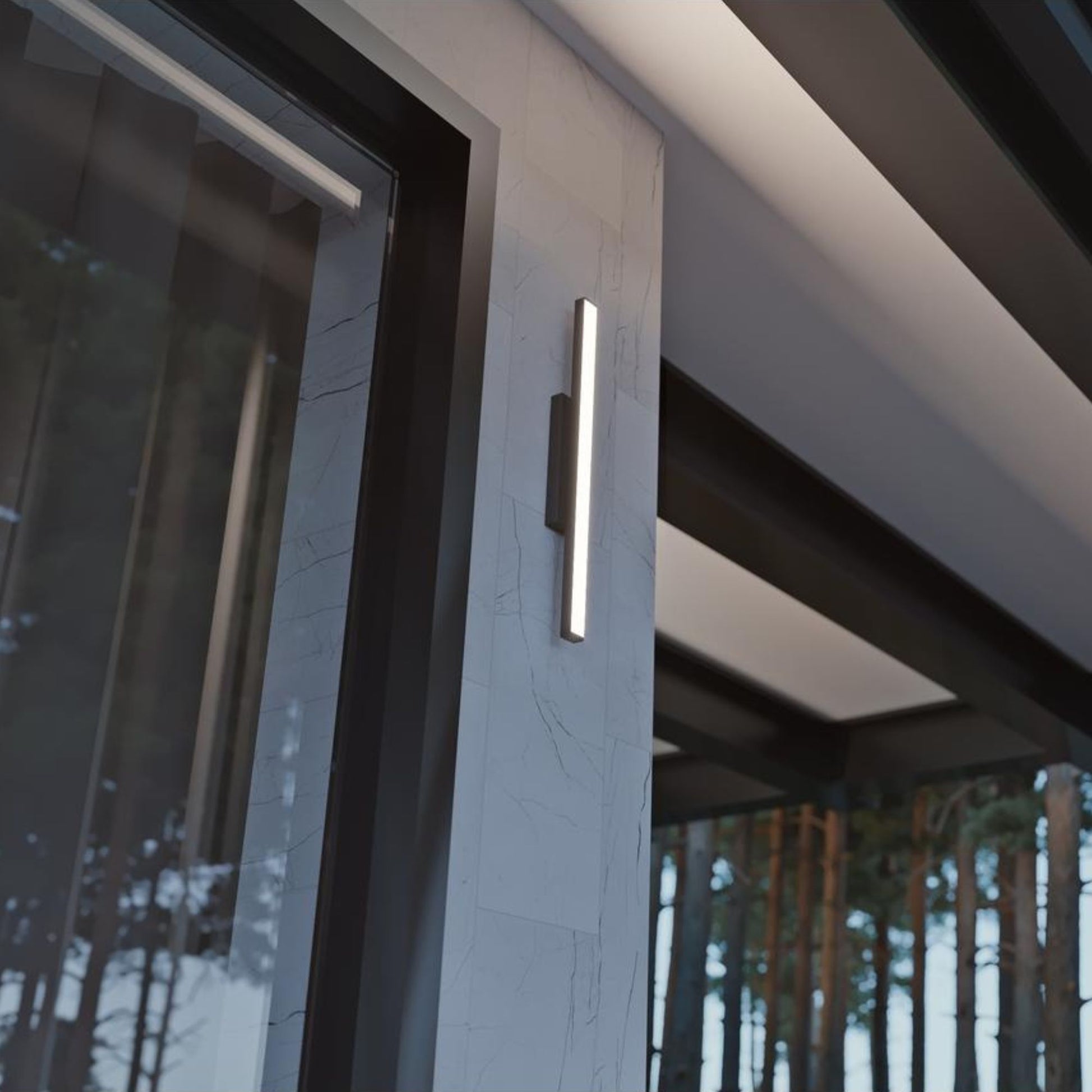 Gale 36" LED Outdoor Sconce, Textured Black Finish - Bees Lighting