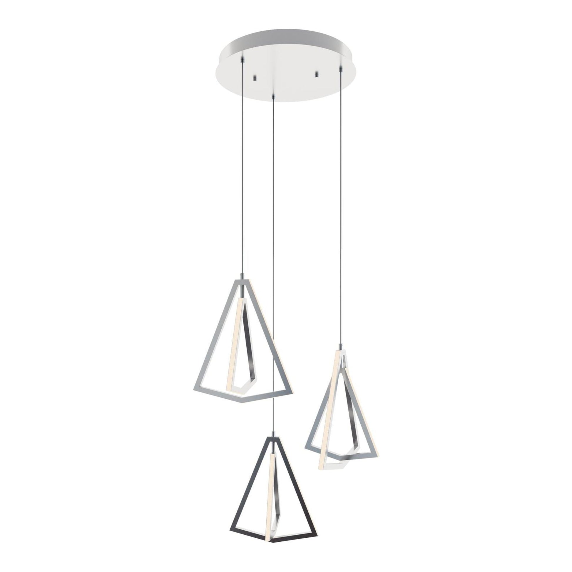 Gianna 3 Lights 28 In. LED Pendant Light Satin Nickel Finish - Bees Lighting