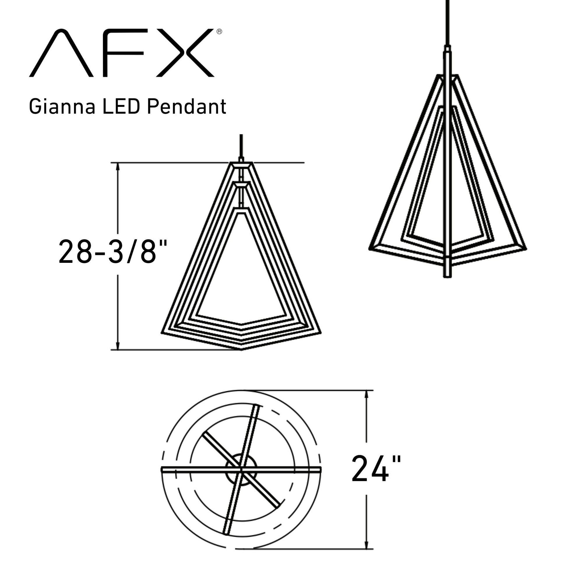 Gianna 24" LED Pendant, Gold Finish - Bees Lighting