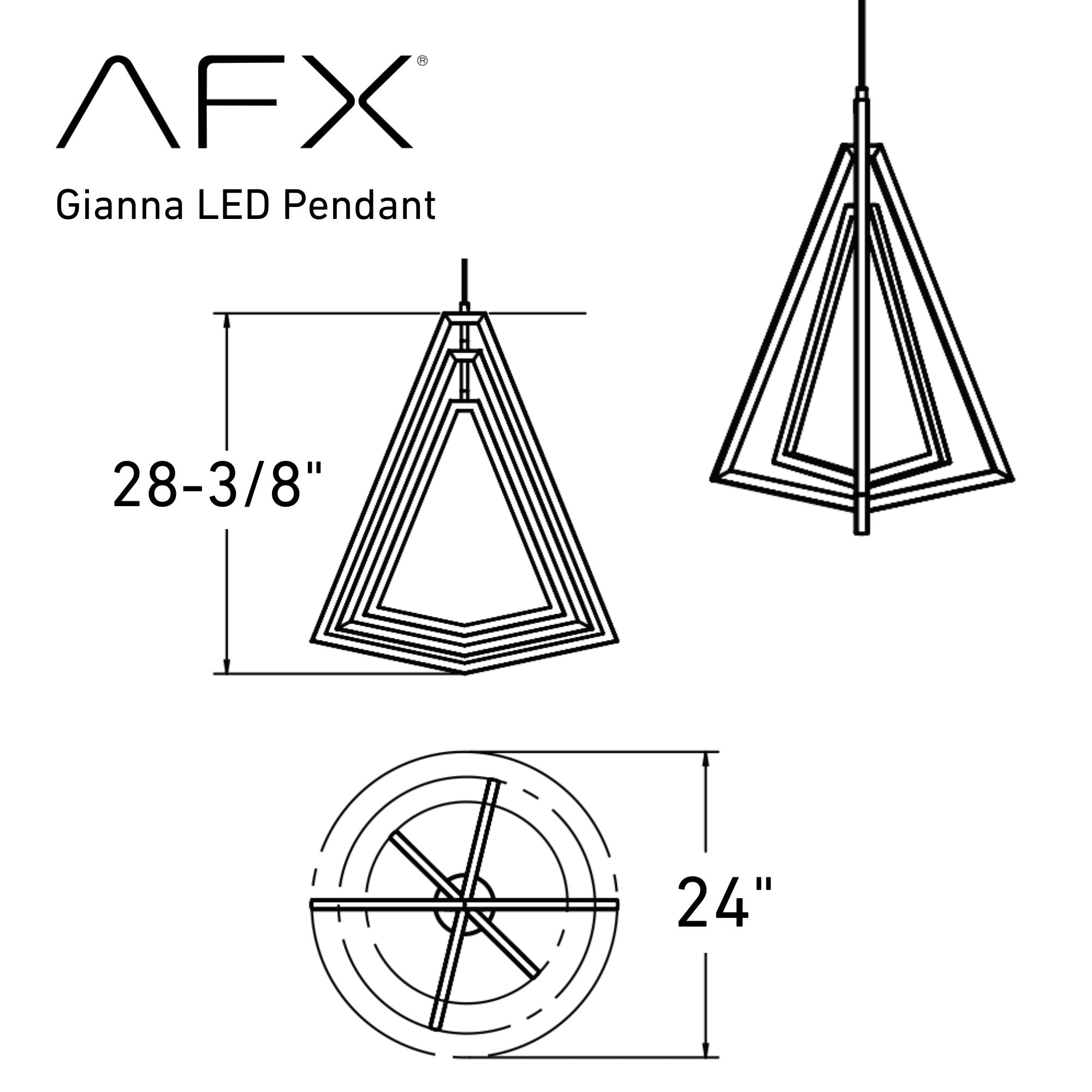 Gianna 24" LED Pendant, Gold Finish - Bees Lighting