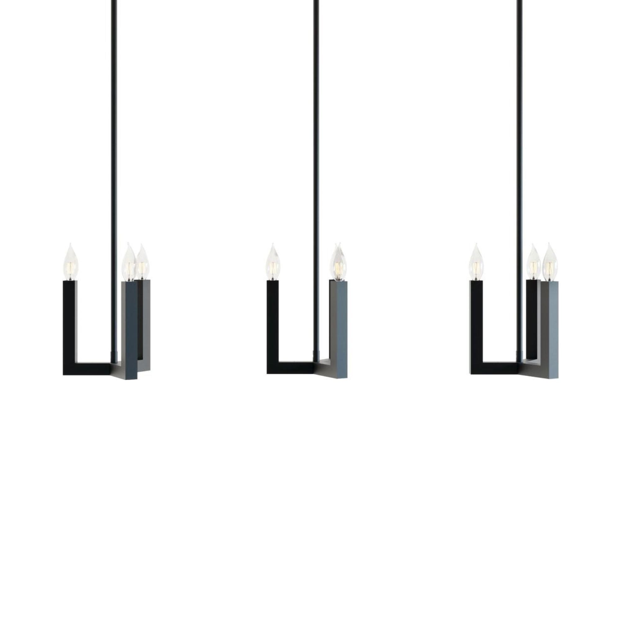 Grace 36" 9-Light Linear Pendant, Black Finish - Bees Lighting