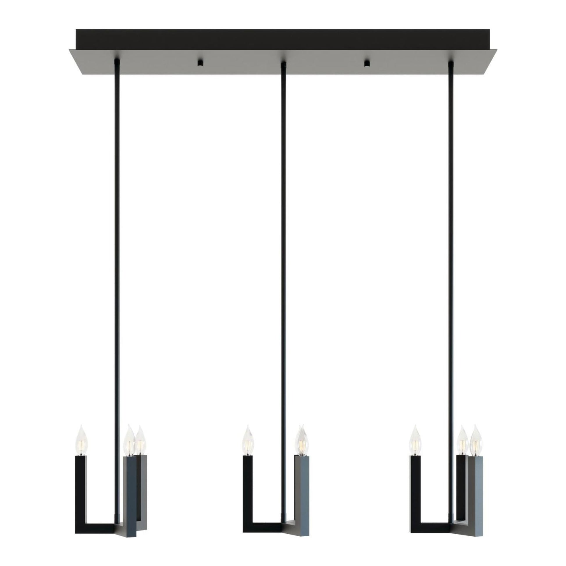 Grace 36" 9-Light Linear Pendant, Black Finish - Bees Lighting