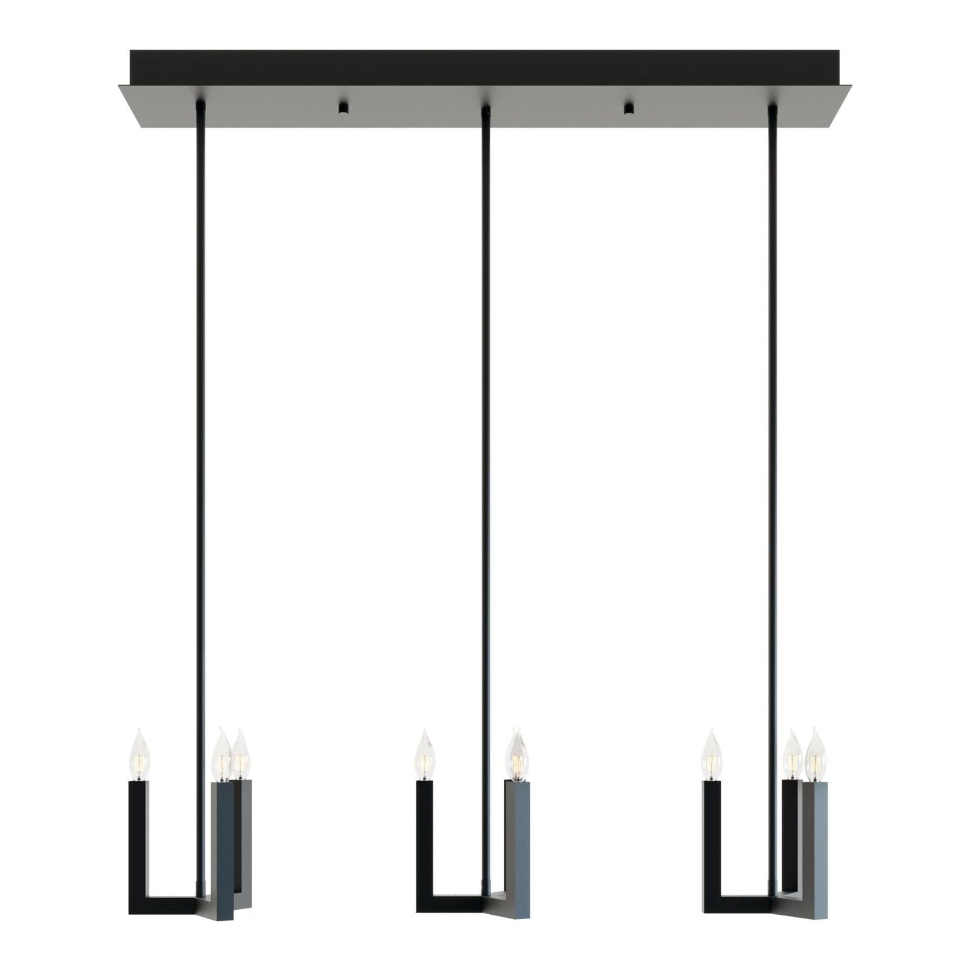 Grace 36" 9-Light Linear Pendant, Black Finish - Bees Lighting