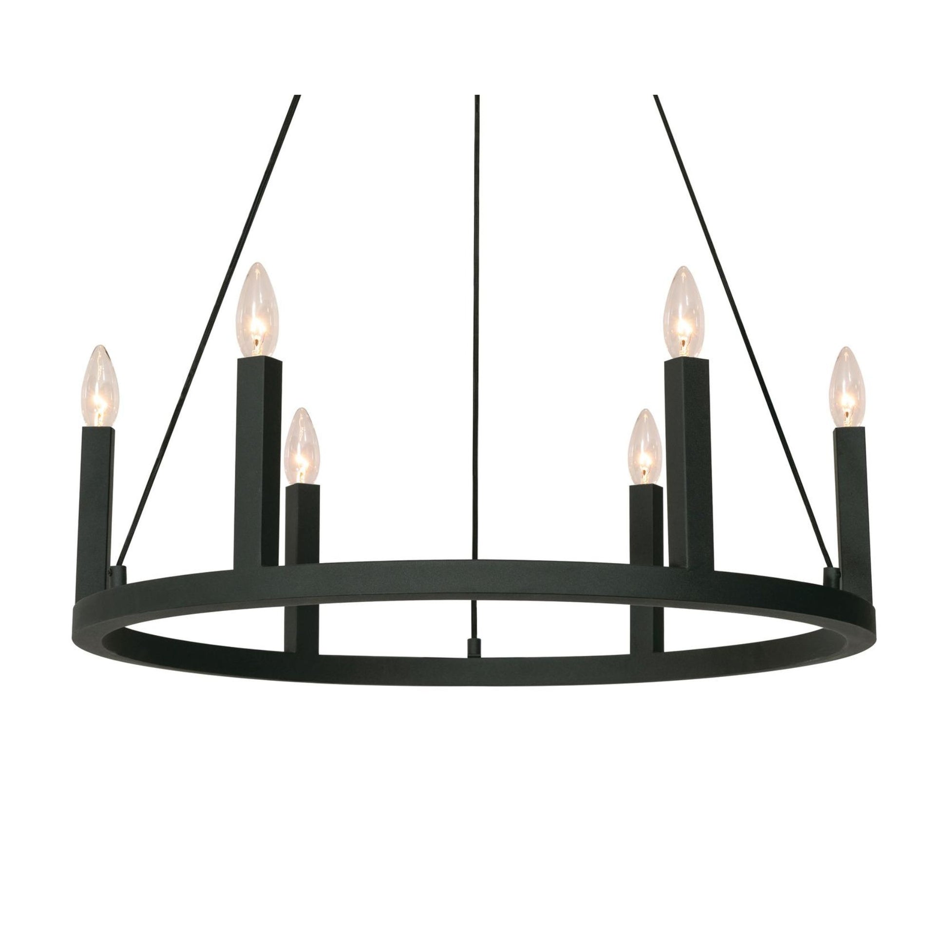 Grace 26" 6-Light Pendant, Black Finish - Bees Lighting