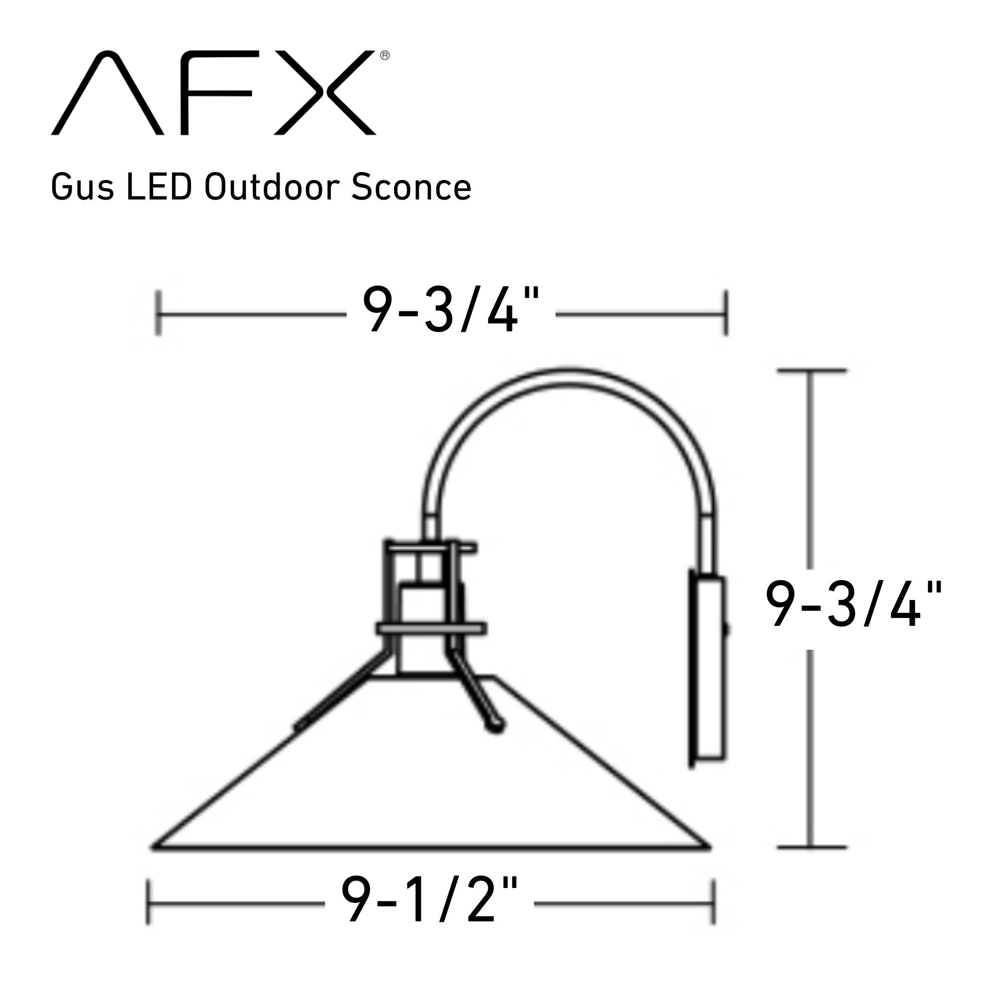 Gus 10 in. LED Outdoor Barn Light Black Finish - Bees Lighting