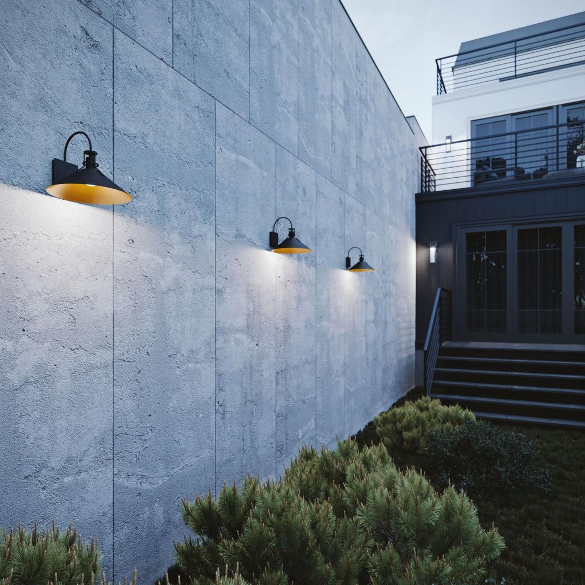 Gus 10 in. LED Outdoor Barn Light Black Finish - Bees Lighting