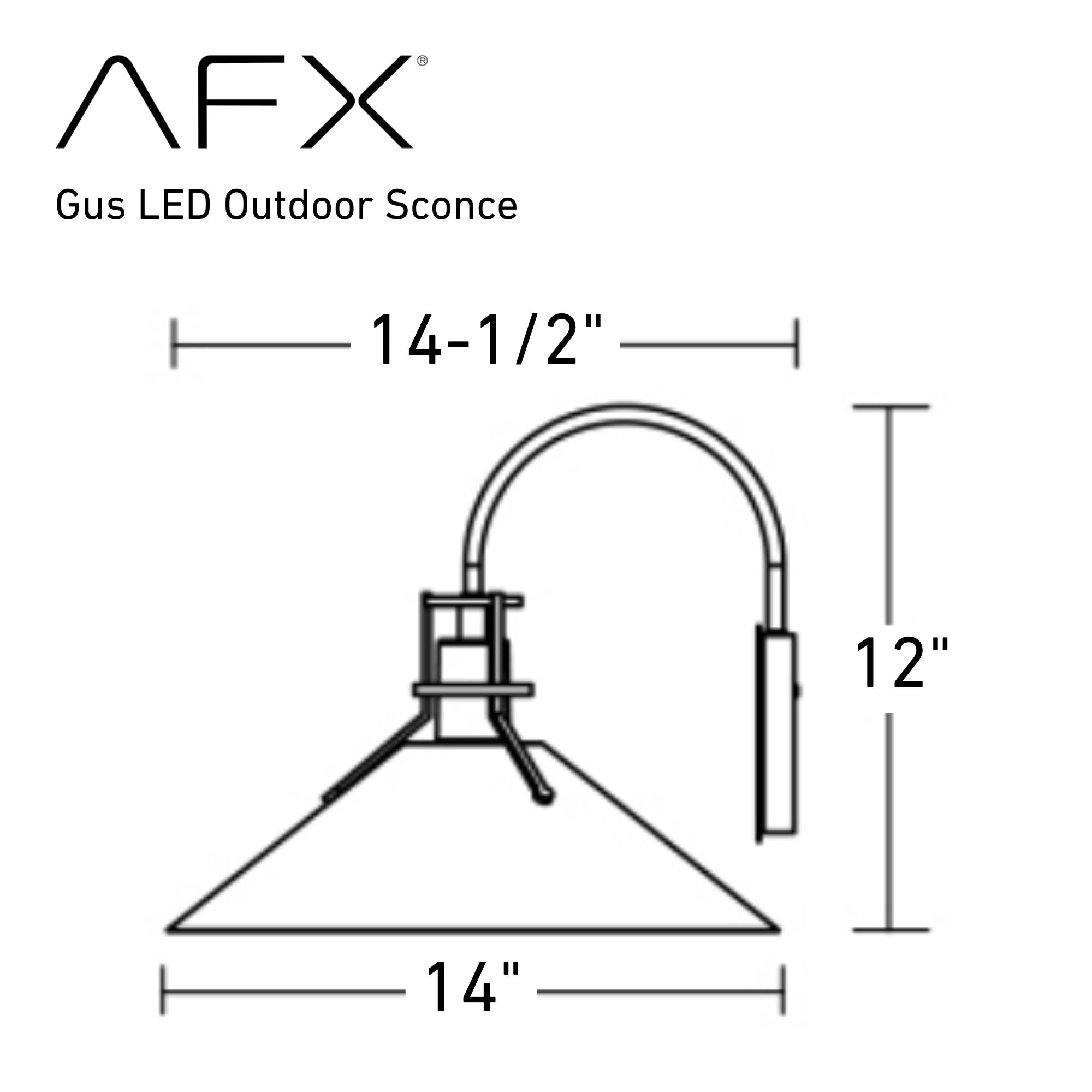 Gus 15 In. LED Outdoor Wall Sconce Black Finish - Bees Lighting