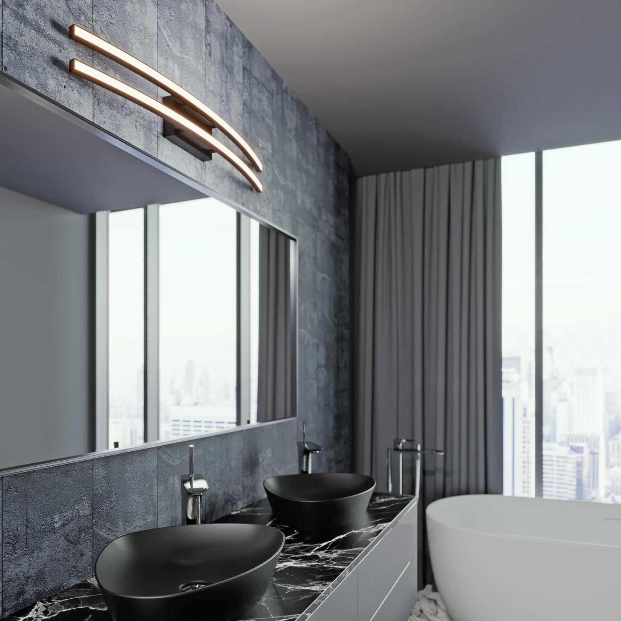 Harper 2 Lights 25 In. LED Bath Bar Satin Brass Finish - Bees Lighting