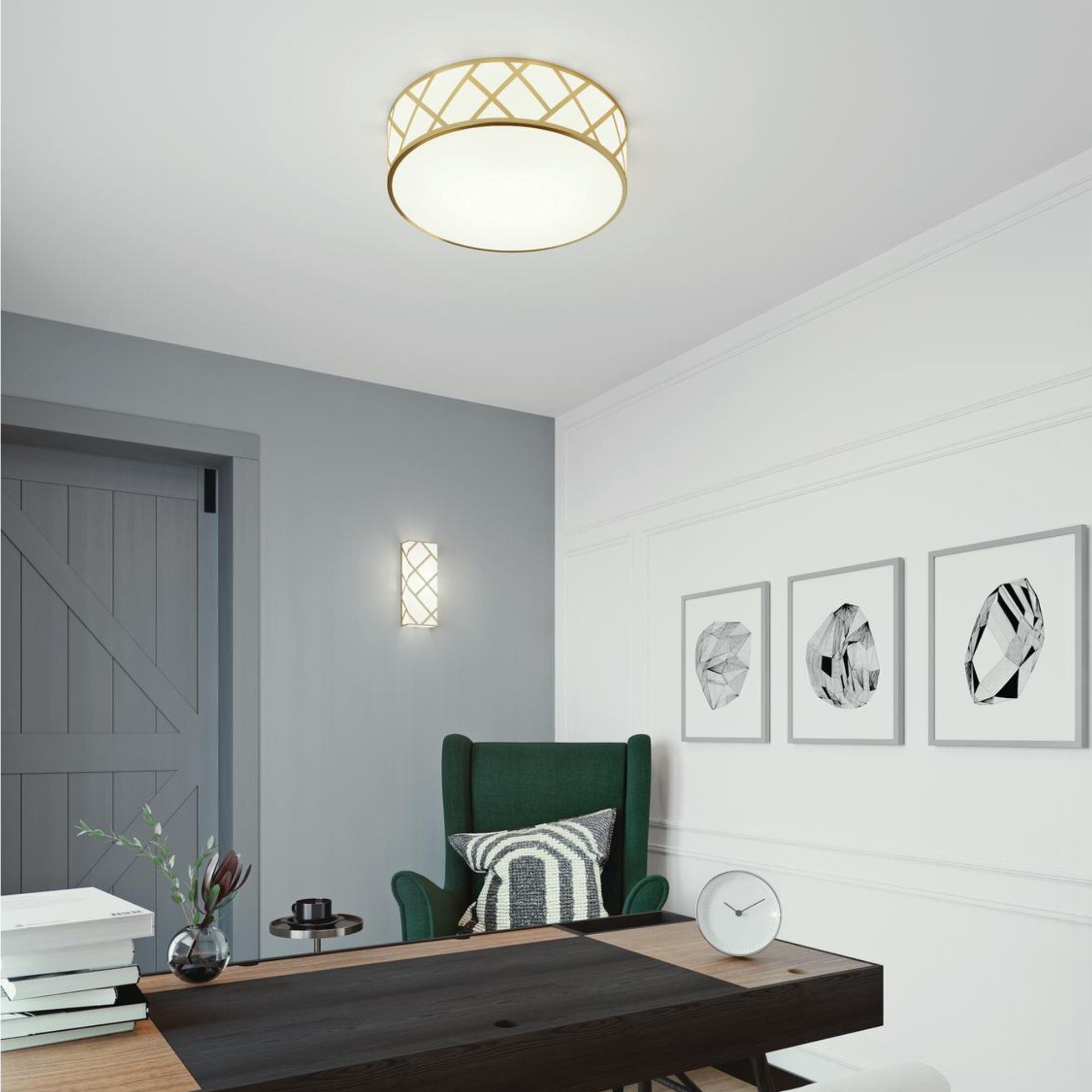 Haven 17" LED Flush Mount, 3CCT, Satin Nickel Finish