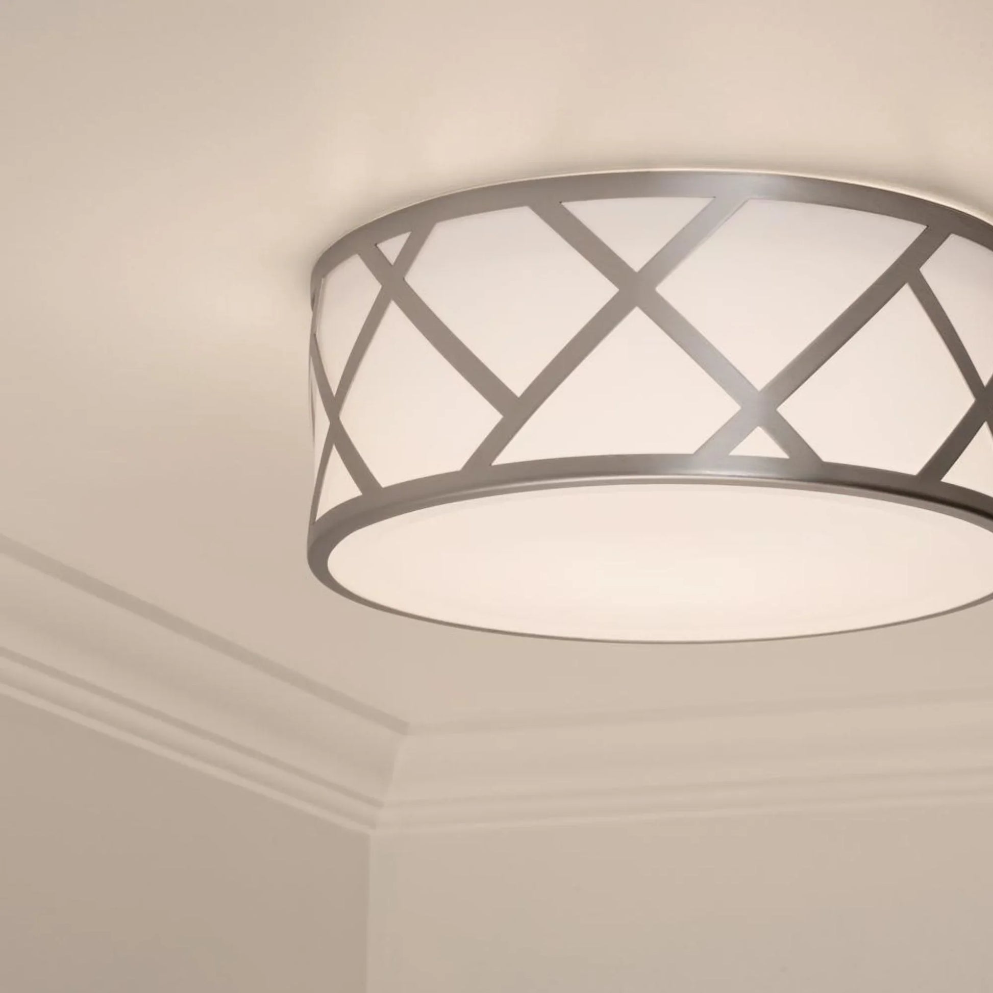 AFX Lighting - Haven 21" 3-Light Flush Mount, Satin Nickel Finish | Bees Lighting