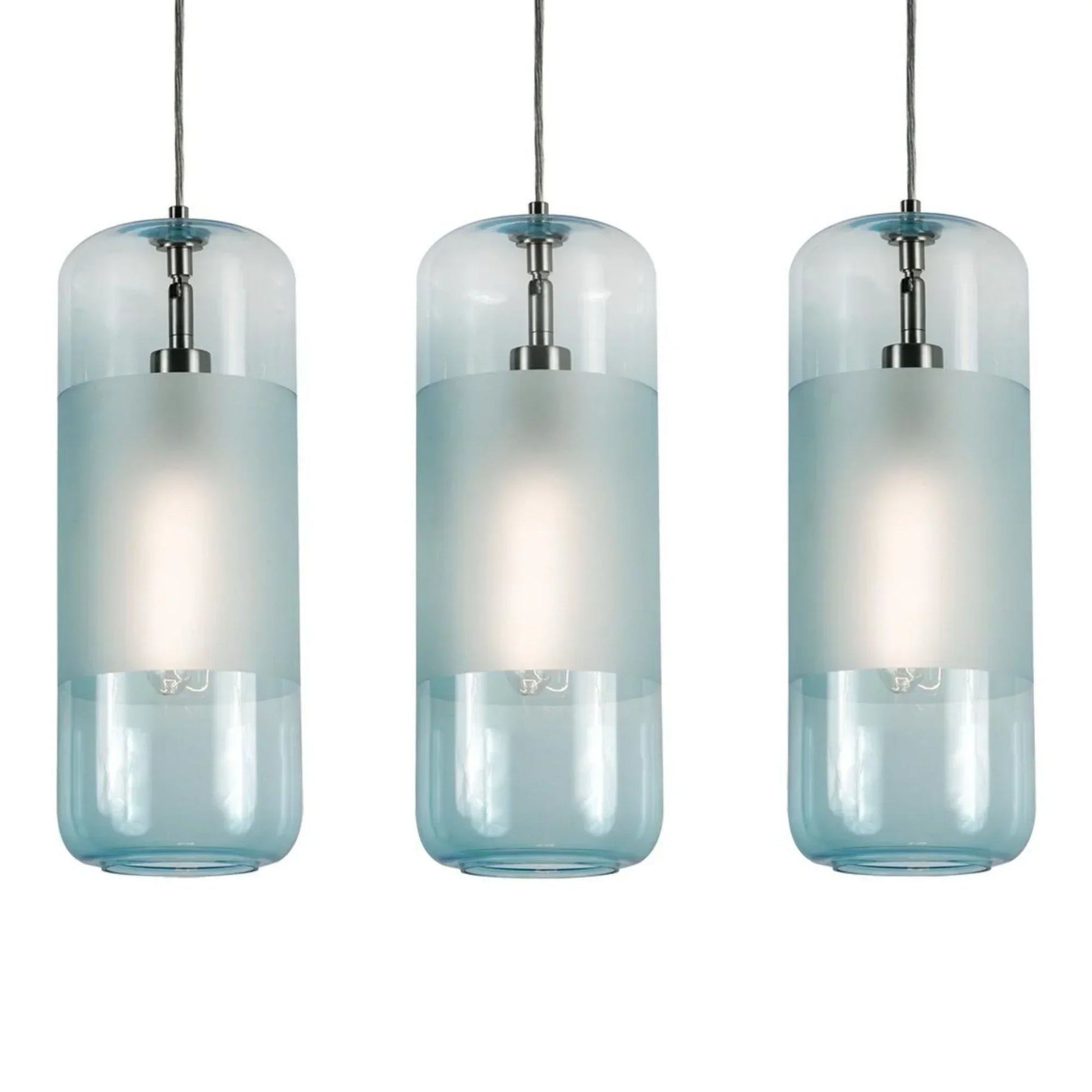 Hermosa 41" 3 lights Linear Pendant Light Satin Nickel - Bees Lighting
